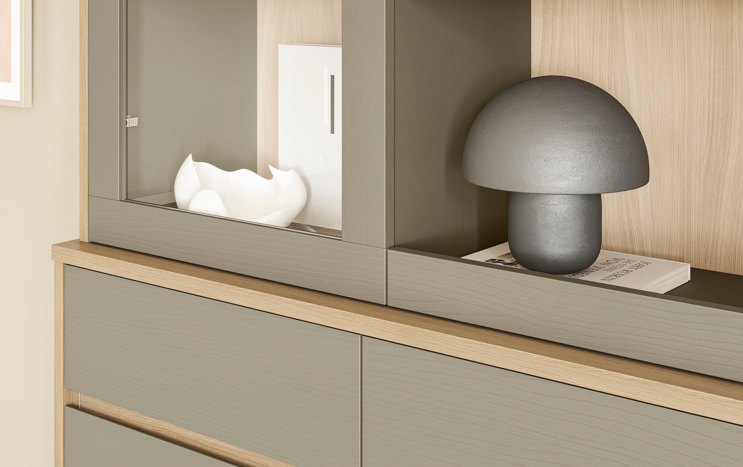 Home affaire Wohnwand »Stranda, moderne Anbauwand, Komplettset im Scandi-Style«, (2 St.), enthält Sideboard und Buffet, ausreichend Stauraum