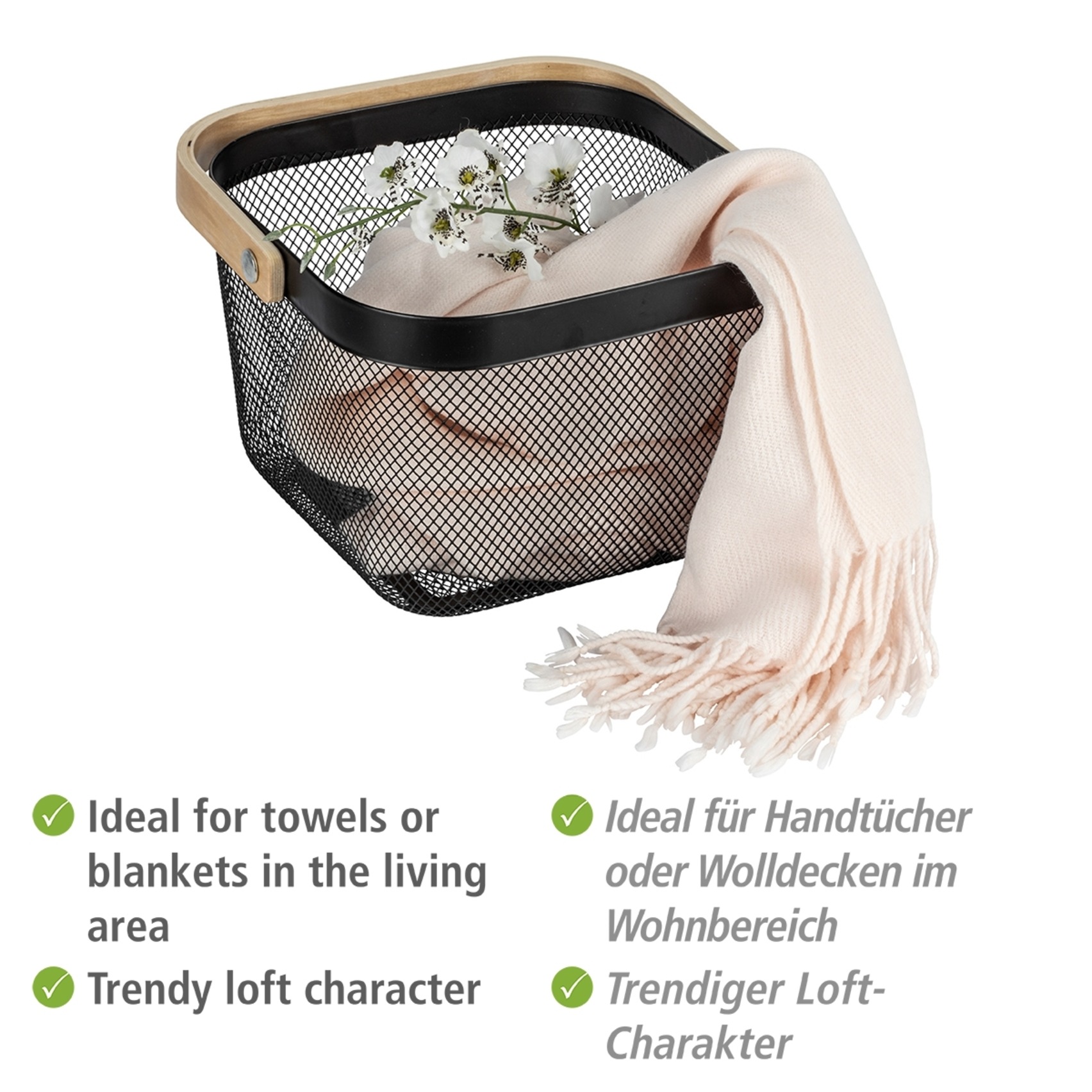 WENKO Aufbewahrungskorb »Bambusa« BxTxH: 25x25x17 cm
