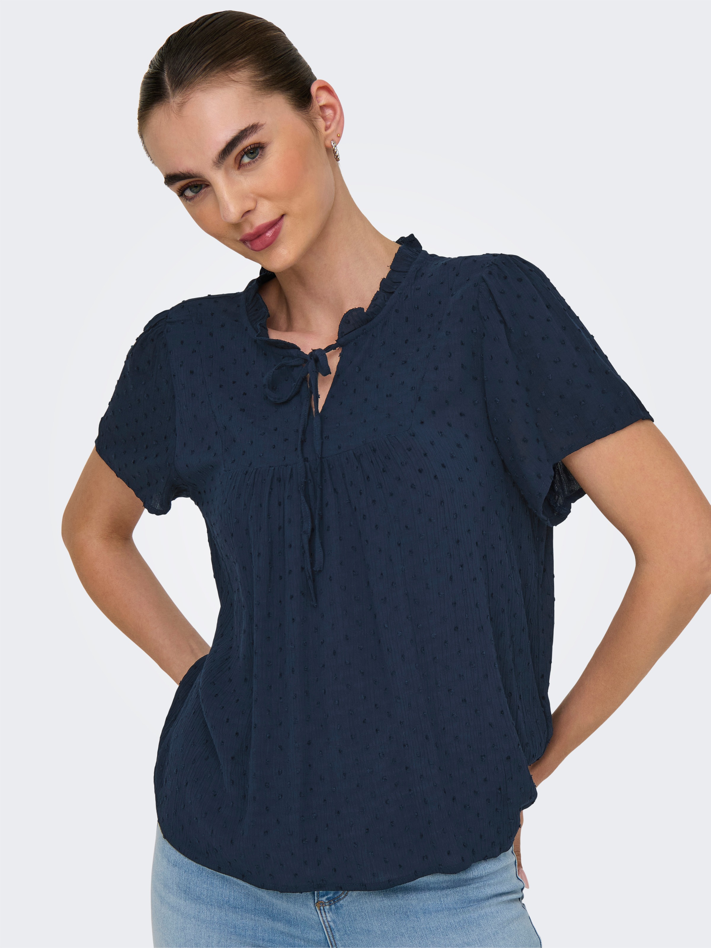 JDY Kurzarmbluse "JDYLIMA LIFE S/S TOP WVN NOOS" Viskose, loose fit günstig online kaufen