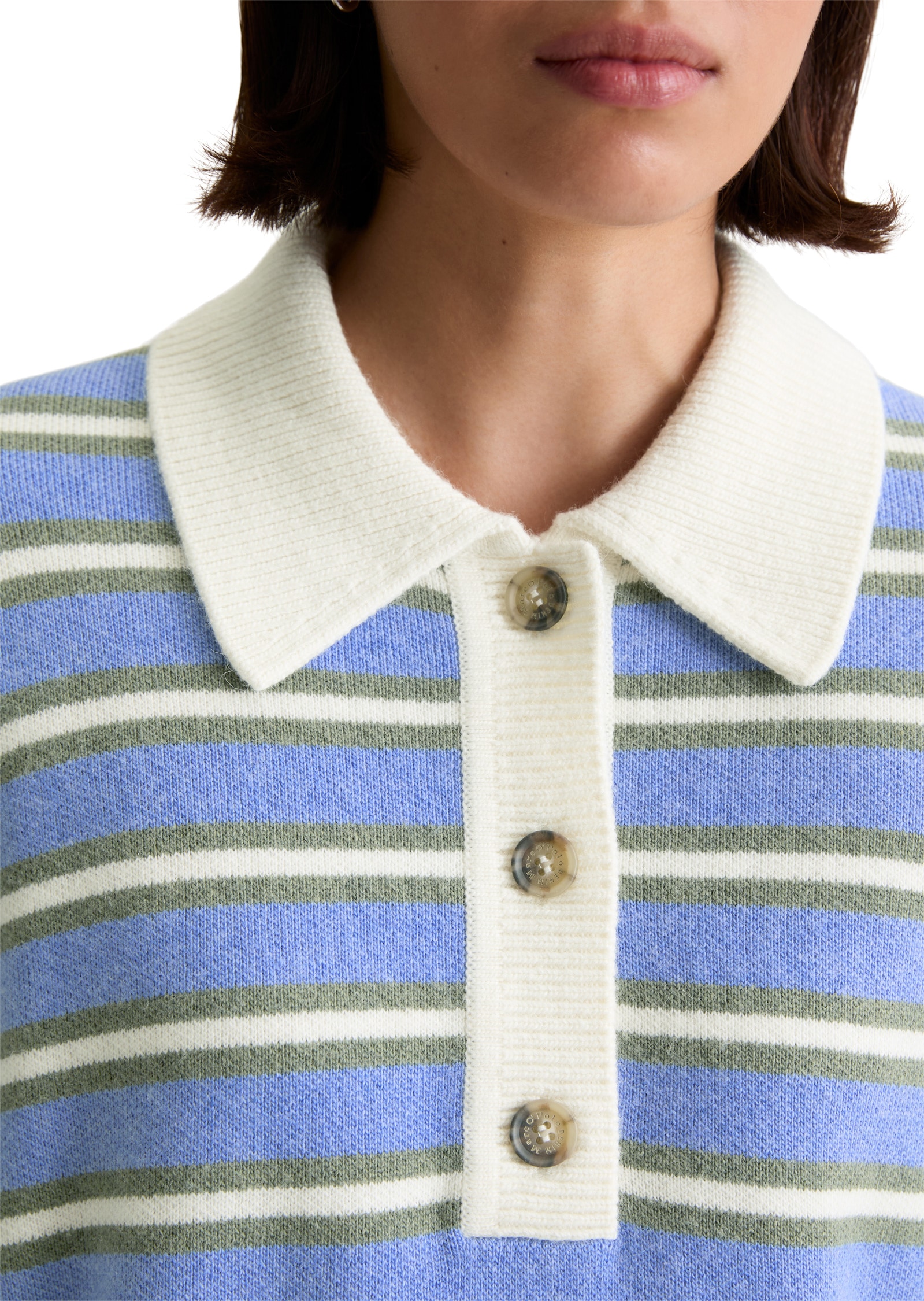 Marc O'Polo DENIM Langarm-Poloshirt »aus softem Schurwolle-Viskose-Alpakawolle-Mix«