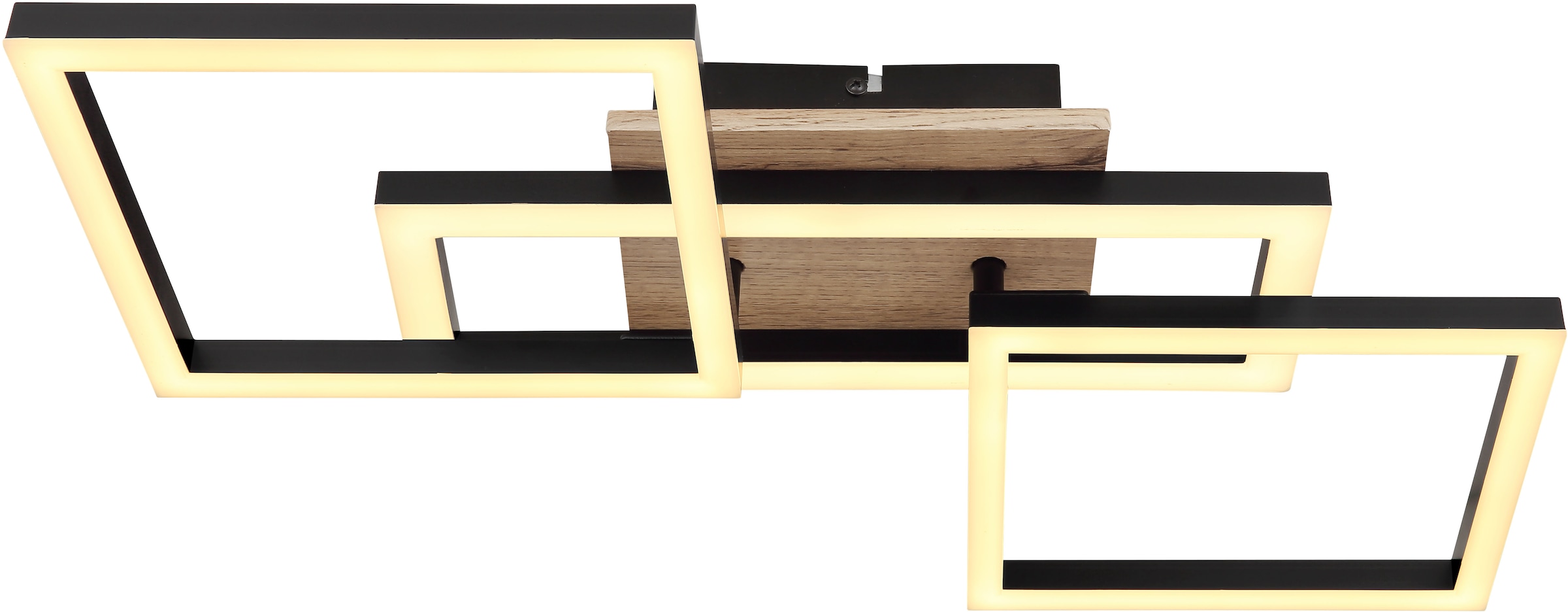 GLOBO LIGHTING LED Deckenleuchte »BOSSY«, Leuchtmittel LED-Modul | LED fest integriert, Deckenlampe/Wohnzimmer/Schlafzimmer/modern/Holz