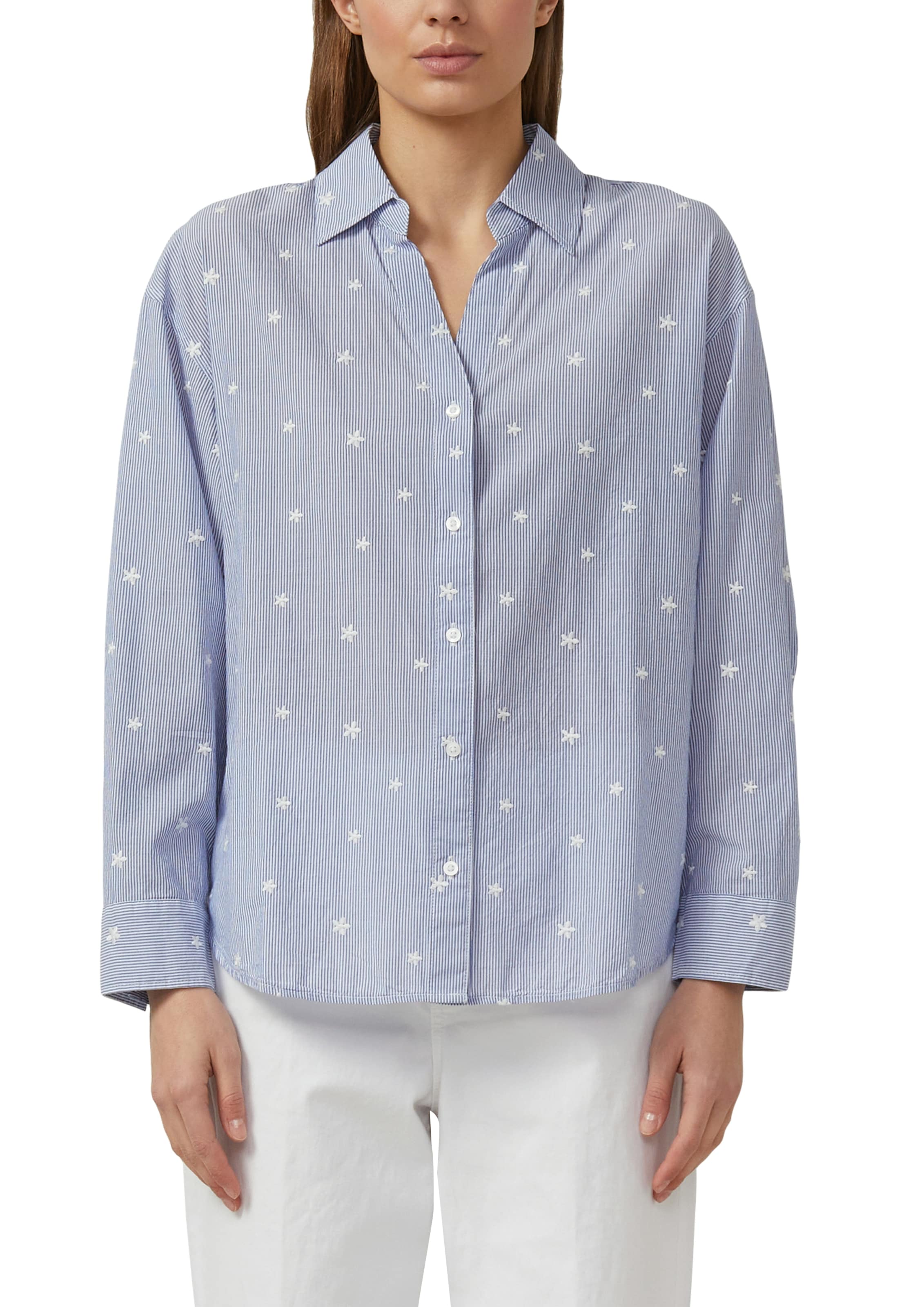 s.Oliver Langarmbluse im Streifen-Look und mit Allover-Stickereien günstig online kaufen