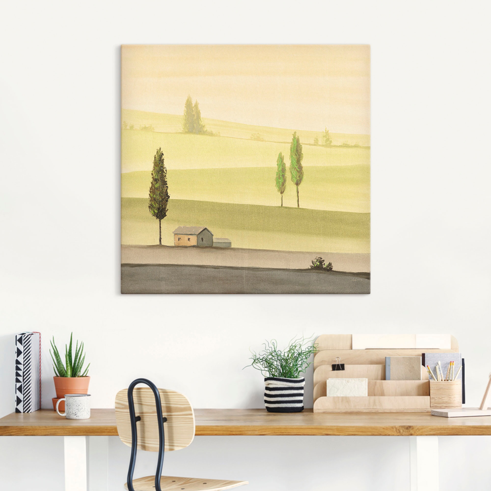 Artland "Landschaft in Grün II" Wiesen & Bäume 1 Stk. tlg. auf Holzrahmen g günstig online kaufen