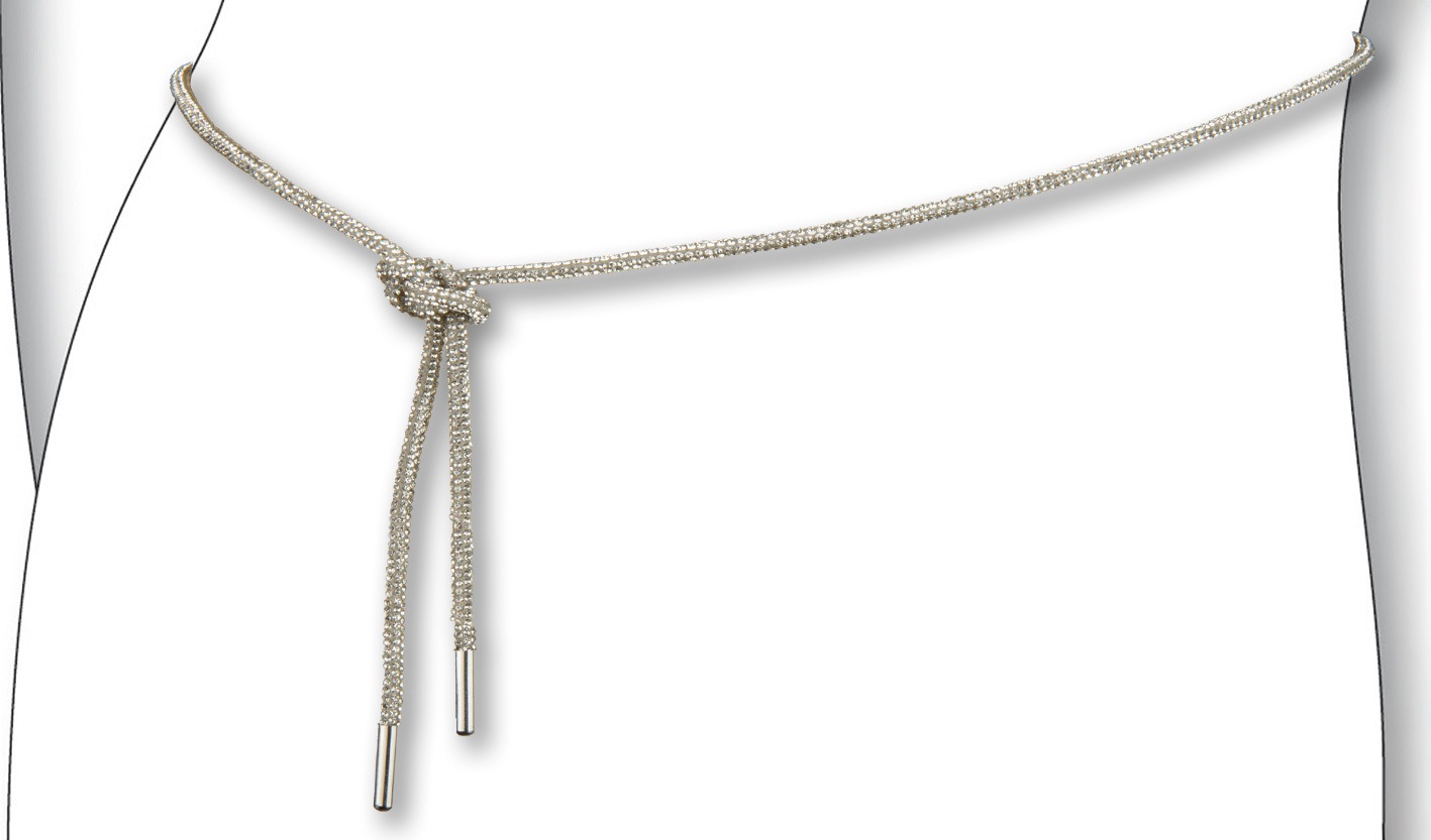 BERND GÖTZ Damen Hüftgürtel "Hüftgürtel mit changierender reflektierender Oberfläche"silber, Kunstfaser, Gürtel