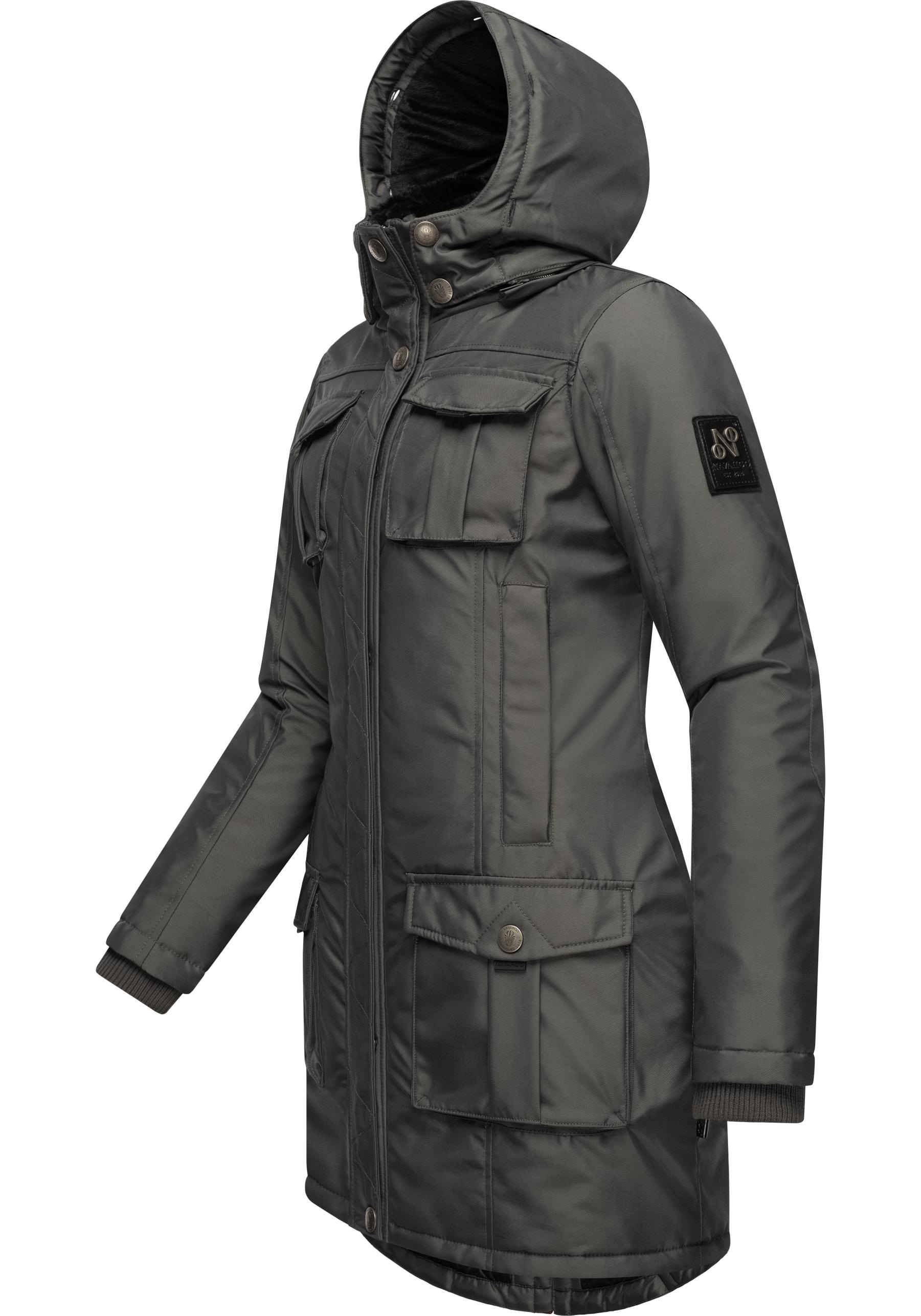 Navahoo Wintermantel »Tiniis«, Parka mit abnehmbarer Kapuze und extra Einkaufstasche