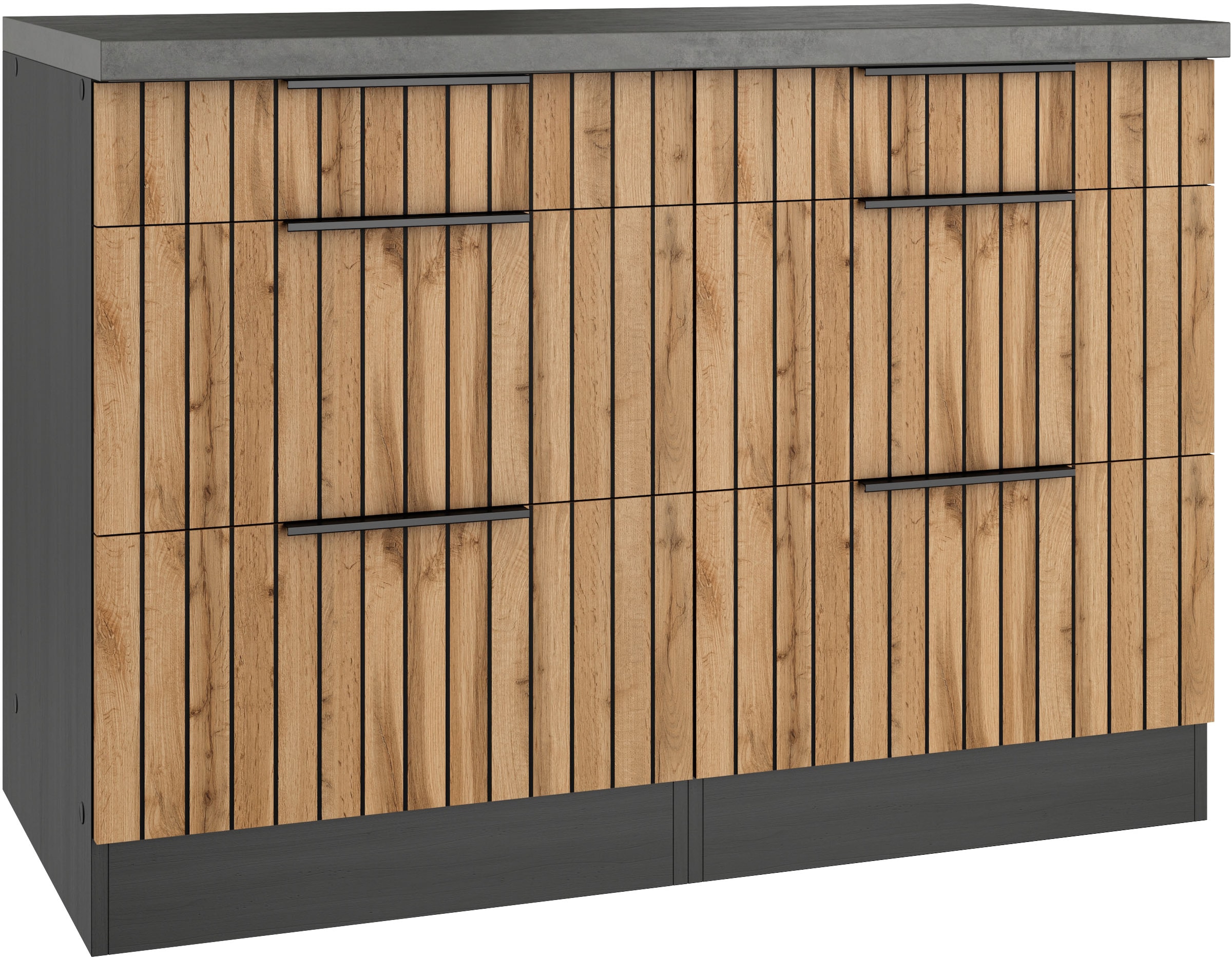 KOCHSTATION Unterschrank »KS-Lagos«, Breite 120 cm, 2 Schubkästen, 2 Auszüge