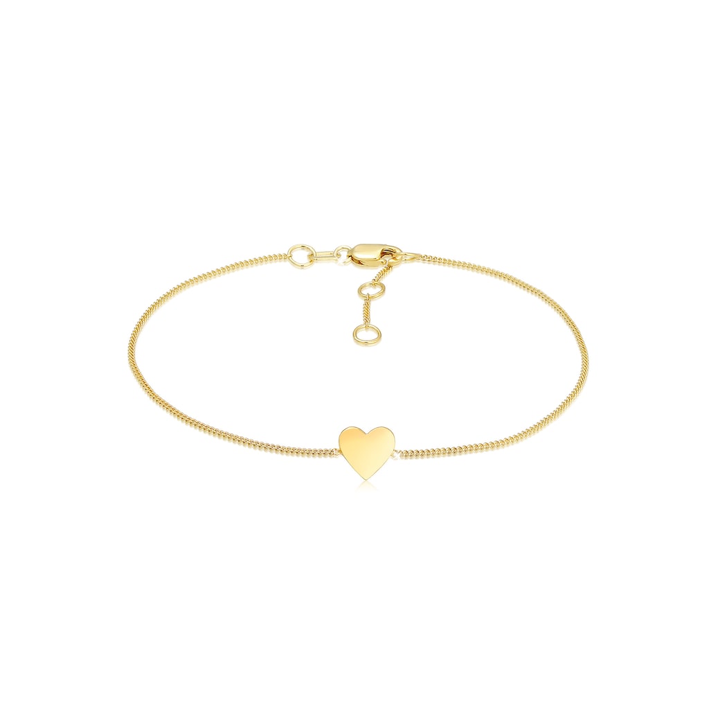 Elli Premium Armband »Valentinstag Herz Anhänger Liebe 375er Gelbgold«
