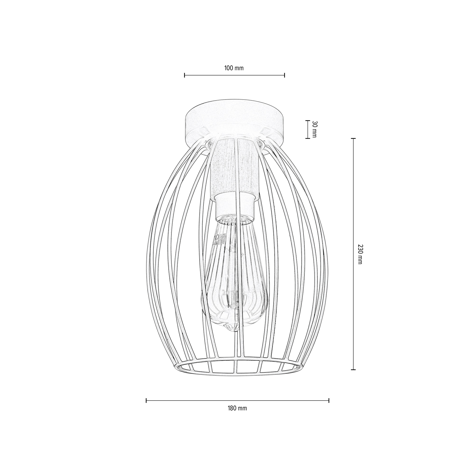 SPOT Light Metall bestellen »GUNNAR«, | Moderne 1 flammig-flammig, Deckenleuchte und BAUR Käfig-Optik, Eichenholz aus