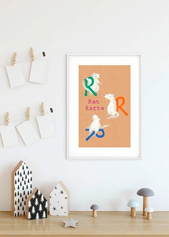 Komar Poster »ABC Animal R«, Buchstaben, (1 St.), Kinderzimmer, Schlafzimmer, Wohnzimmer