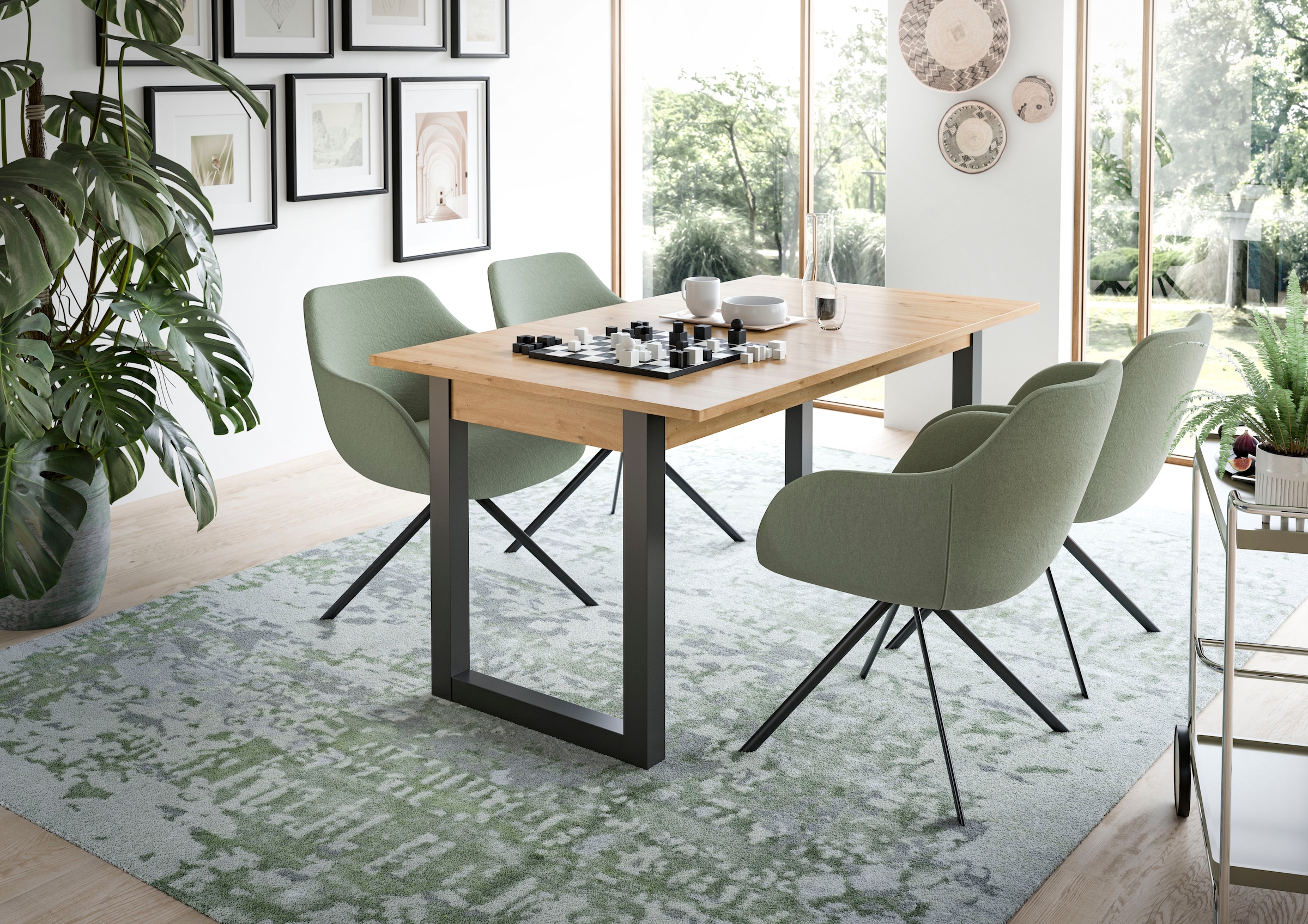 INOSIGN Esstisch »Rail, ausziehbar 150 -190 cm, inklusive 40 cm Einlegeplatte«, Kufengestell, Küchentisch, Esszimmer, Küche