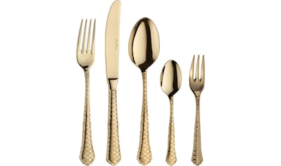 Besteck-Set »Settecento Treasur Gold TXT«, (Set, 30 tlg.)