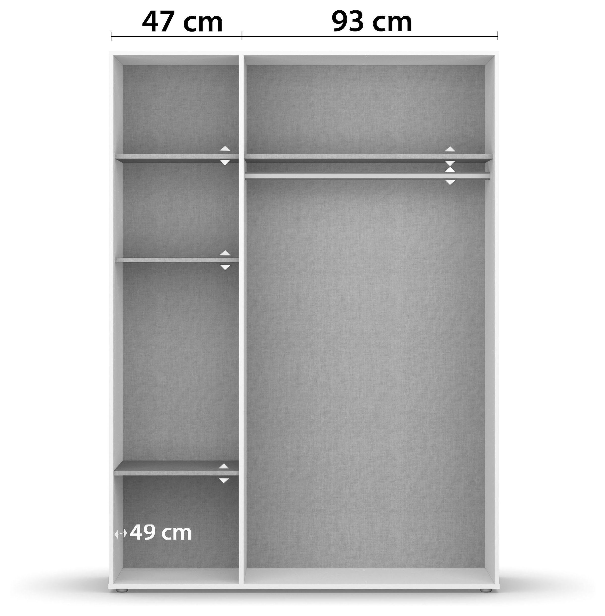 rauch Kleiderschrank »VOYAGER Garderobe Wäscheschrank TOPSELLER Schlafzimmer«, (in 3 verschiedenen Ausstattungen BASIC/CLASSIC/PREMIUM), Schrank mit modernen Griffen in viel Stauraum MADE IN GERMANY