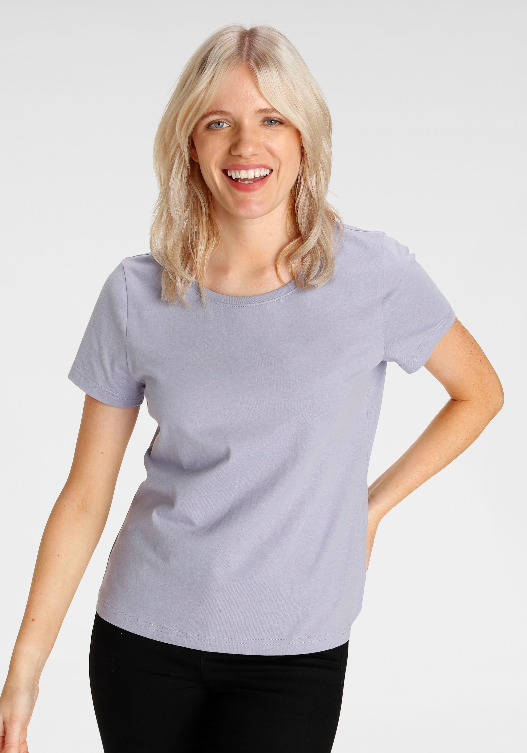 Eastwind T-Shirt Packung, 3er-Pack, 3 Stk. Kurzarm, hüftlang, für die Freiz günstig online kaufen