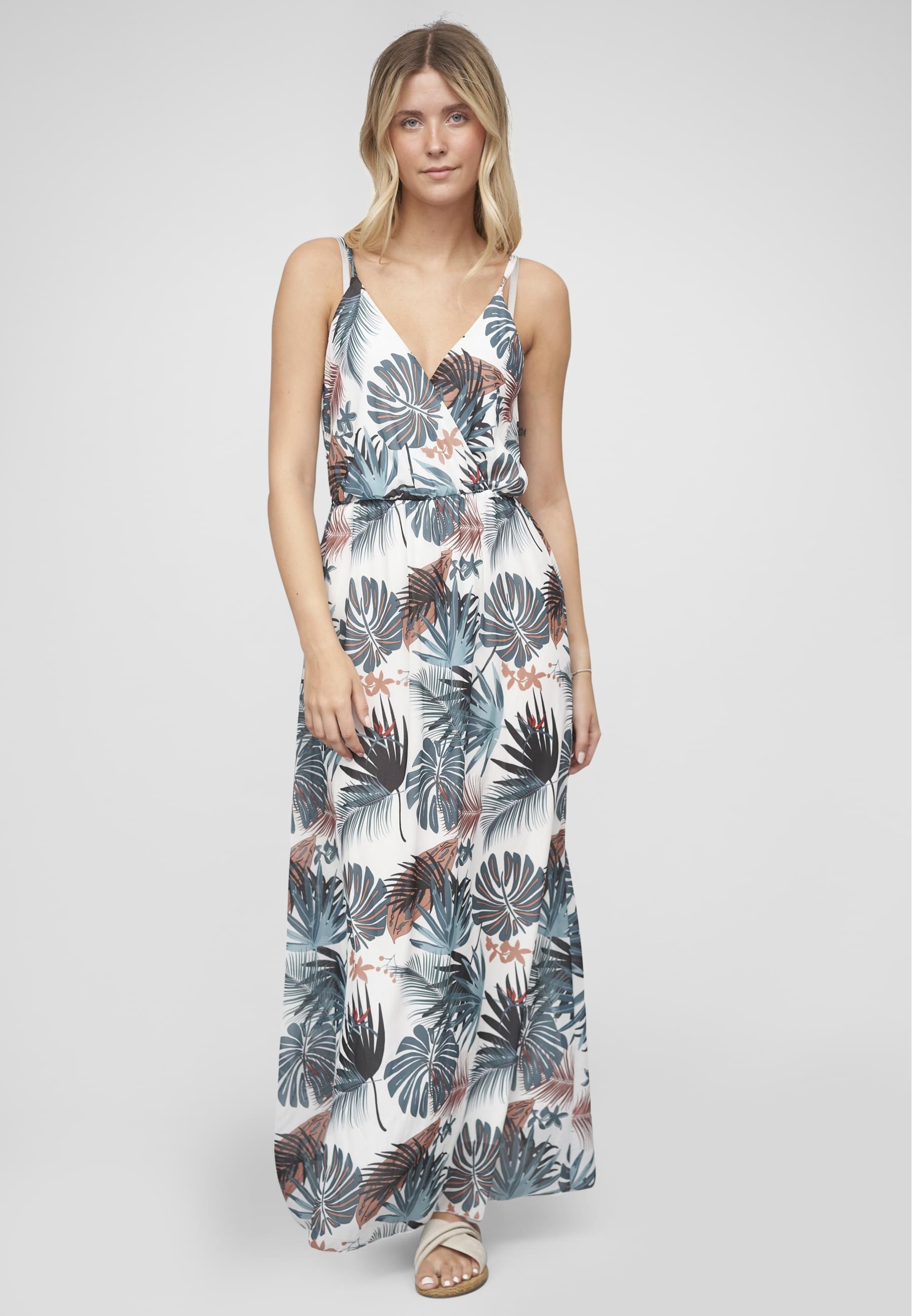CLOUD 5IVE Shirtkleid »CLOUD 5IVE 2-Layered Maxi-Dress Tropical Print« 1 Stk. tlg.