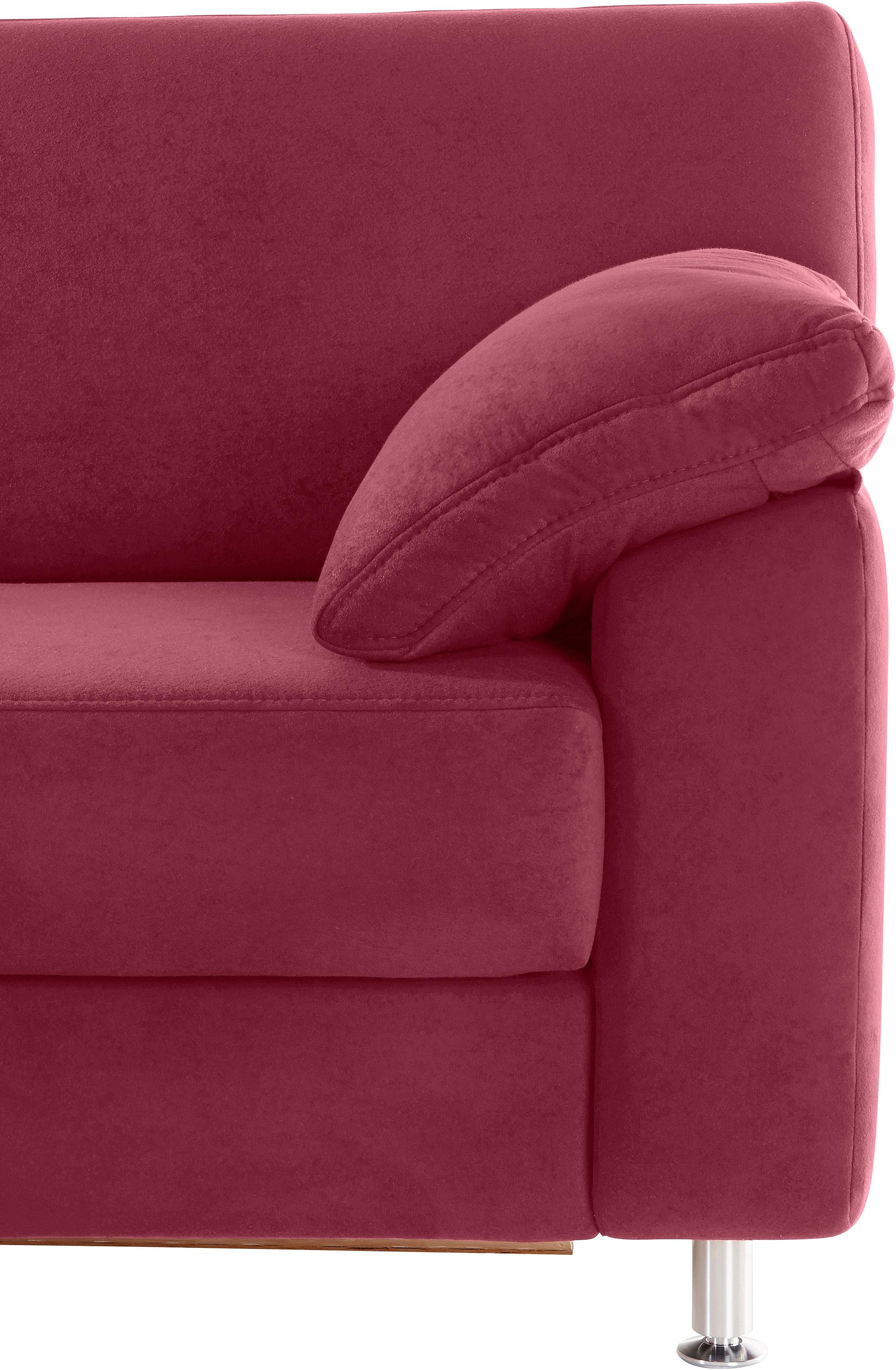 sit&more Ecksofa »Belfort L-Form« wahlweise mit Vorziehsitz und Bettkasten