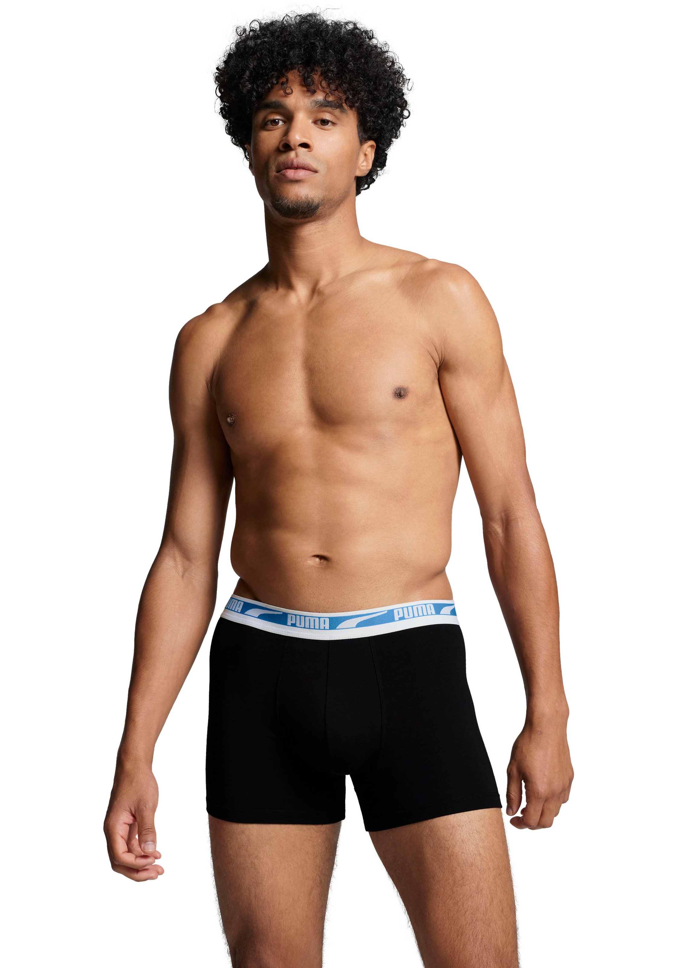 PUMA Boxershorts "MEN MULTI LOGO BOXER 2P", (2er Pack), mit elastischem Web günstig online kaufen