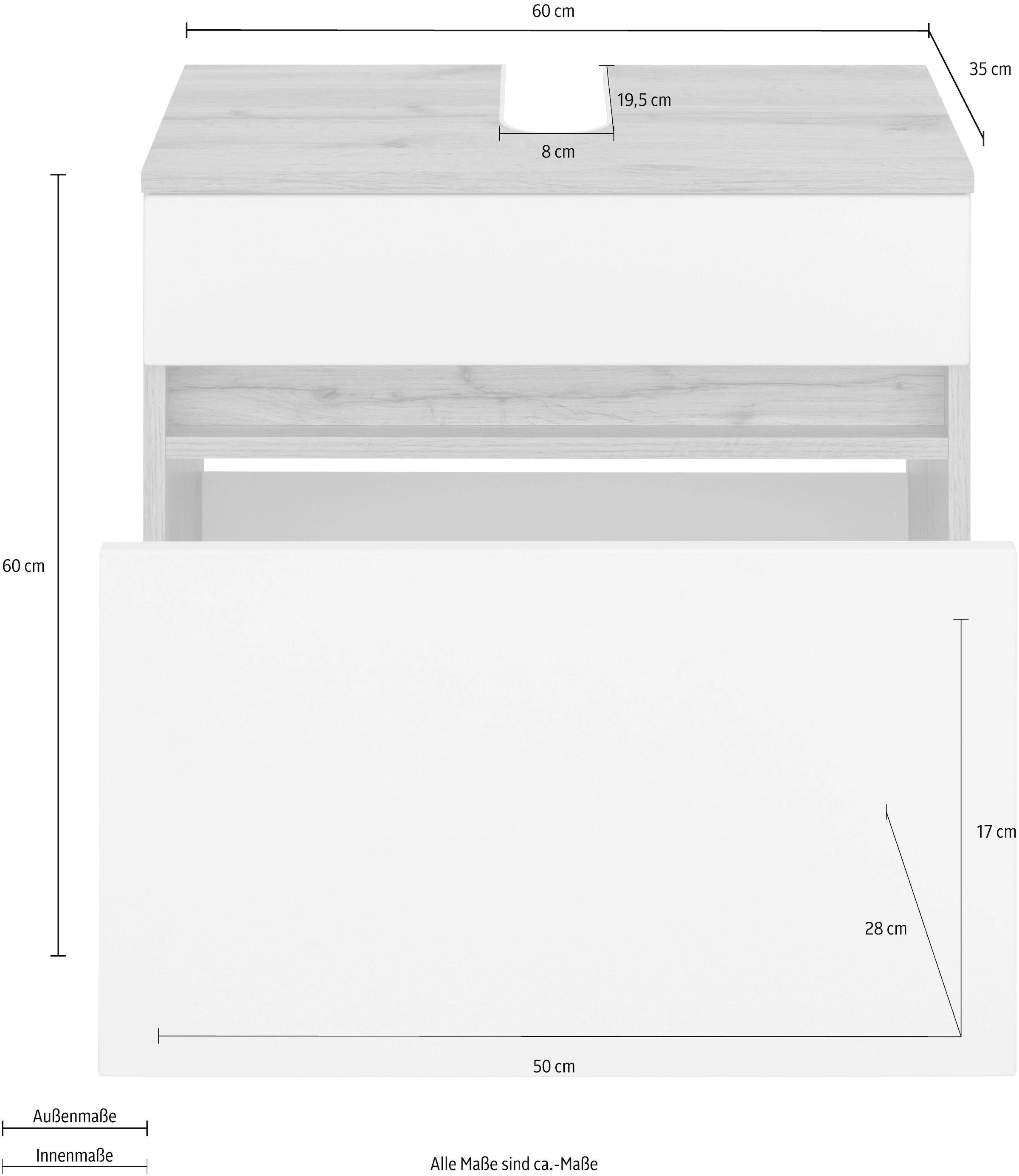HELD MÖBEL Waschbeckenunterschrank »Lucca«, Inklusive Ausschnitt für Siphon  bestellen | BAUR | Waschbeckenunterschränke