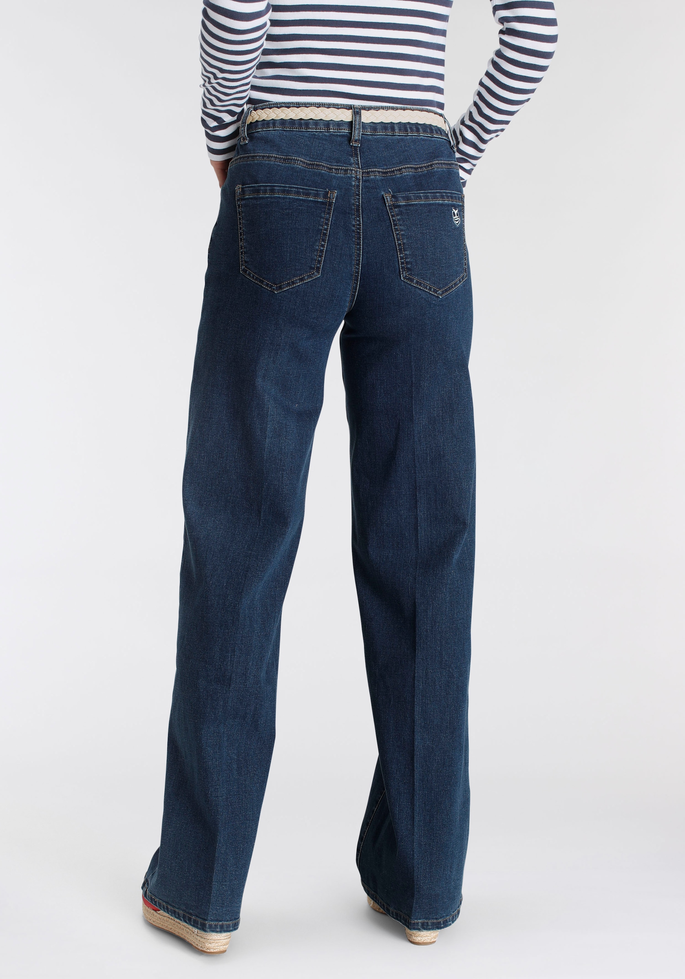 DELMAO Weite Jeans, (Set, 2 tlg., mit Gürtel), mit modischem Flechtgürtel  ---NEUE MARKE! online bestellen | BAUR