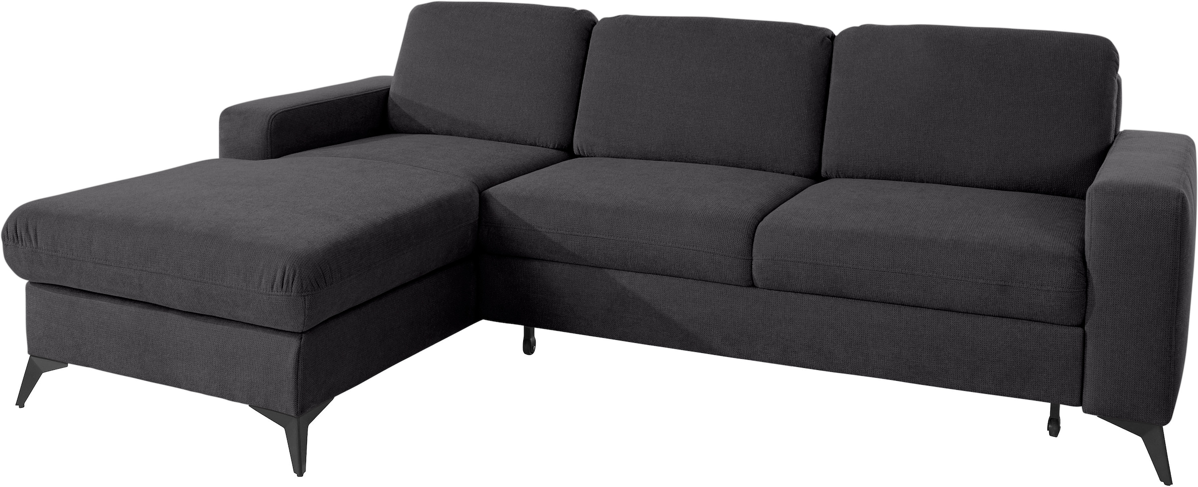 Places of Style Ecksofa »Lolland L-Form«, Wahlweise mit Bettfunktion und Bettkasten, Federkern