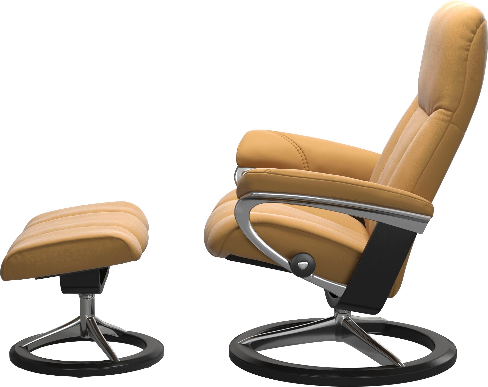 Stressless® Relaxsessel »Consul«, (Set, Relaxsessel mit Hocker), mit Hocker, mit Signature Base, Größe S, Gestell Schwarz