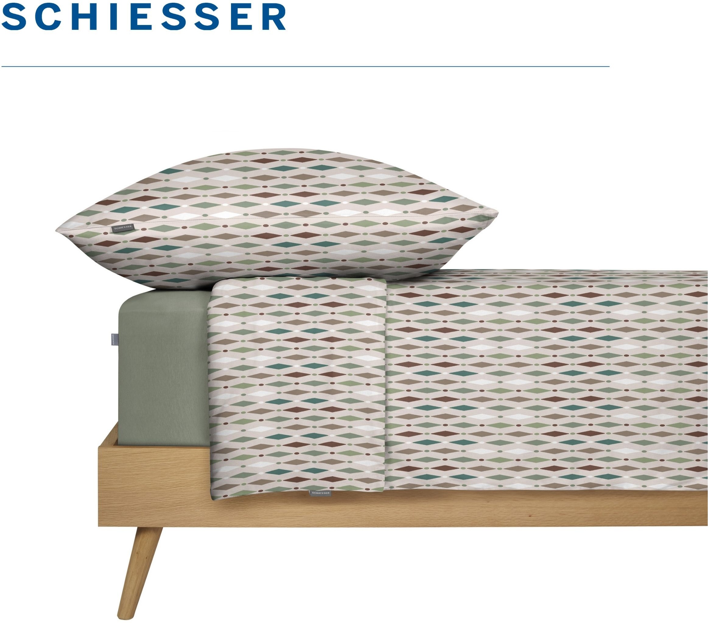 Schiesser Bettwäsche »Lotta aus weicher Baumwolle mit grafischem Muster« 2 tlg. OEKO-TEX® MADE IN GREEN