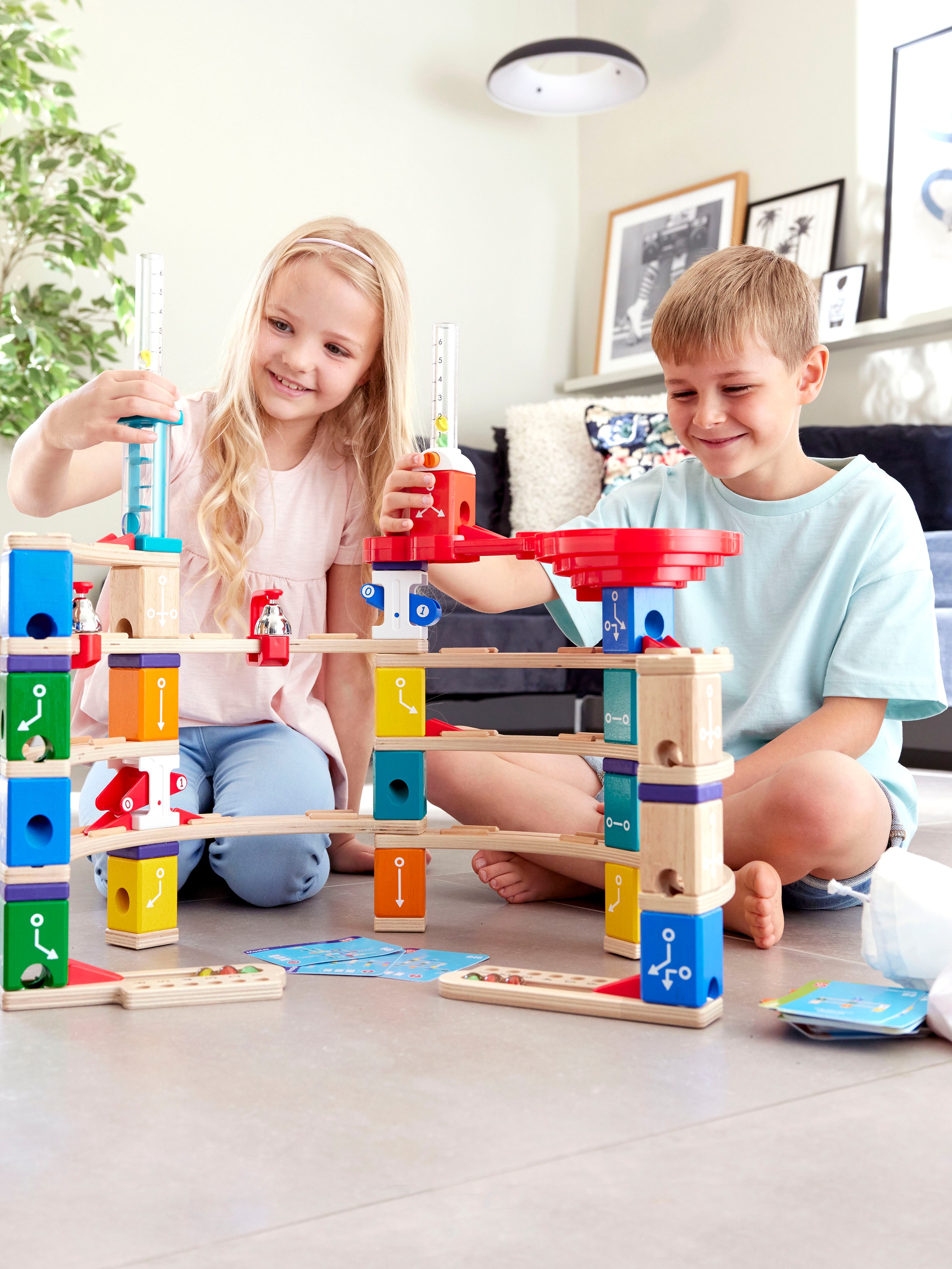 Hape Kugelbahn »Quadrilla Kodierungsset für Fortgeschrittene«, (119 tlg.)