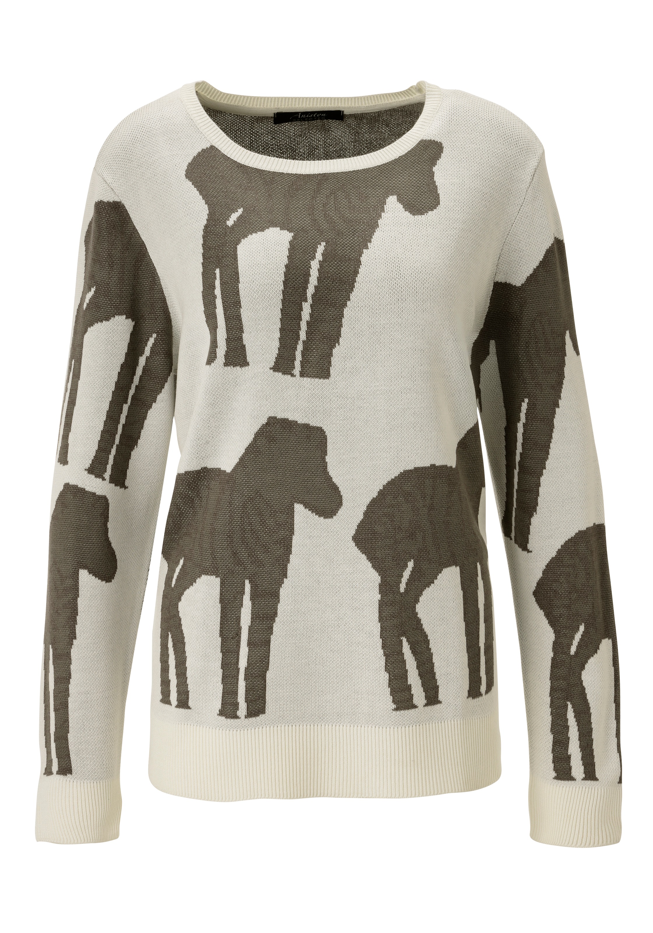 Aniston SELECTED Strickpullover, mit trendiger und großflächiger Jacquardmusterung - NEUE KOLLEKTION