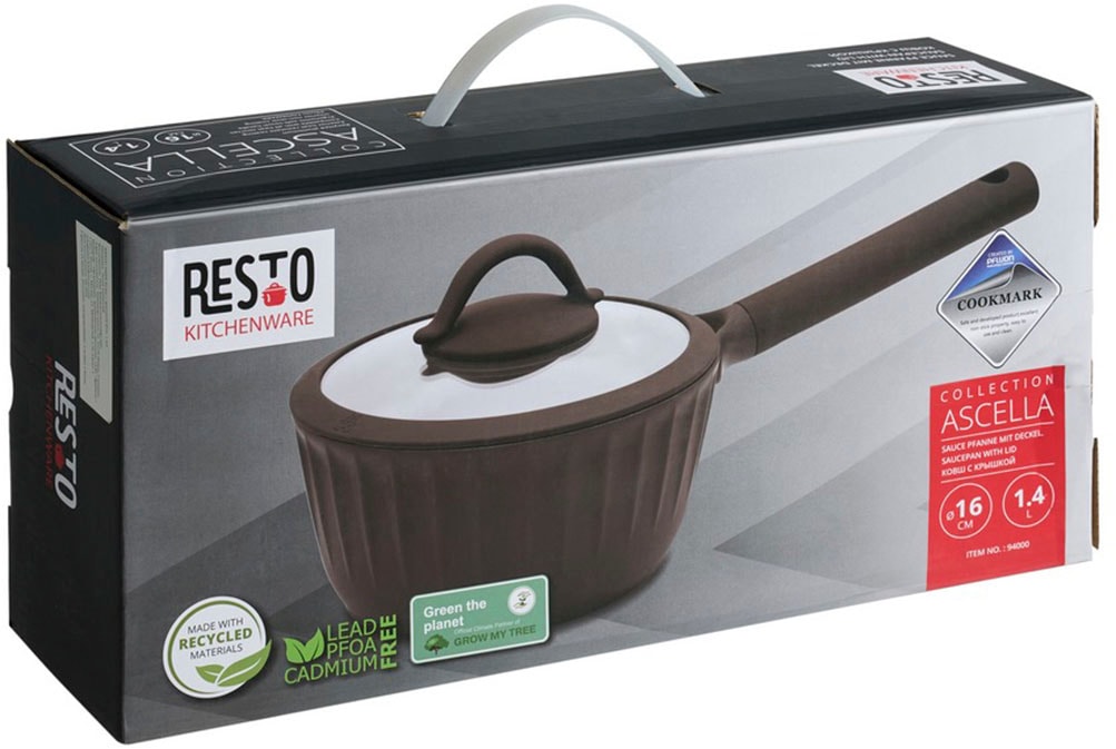 RESTO Kitchenware Kasserolle »Ascella, Schmortopf antihaftbeschichtet und spülmaschinenfest«, Aluminiumguss, (2 tlg.), Geeignet für alle Herdarten, auch Induktion, im Geschenkkarton