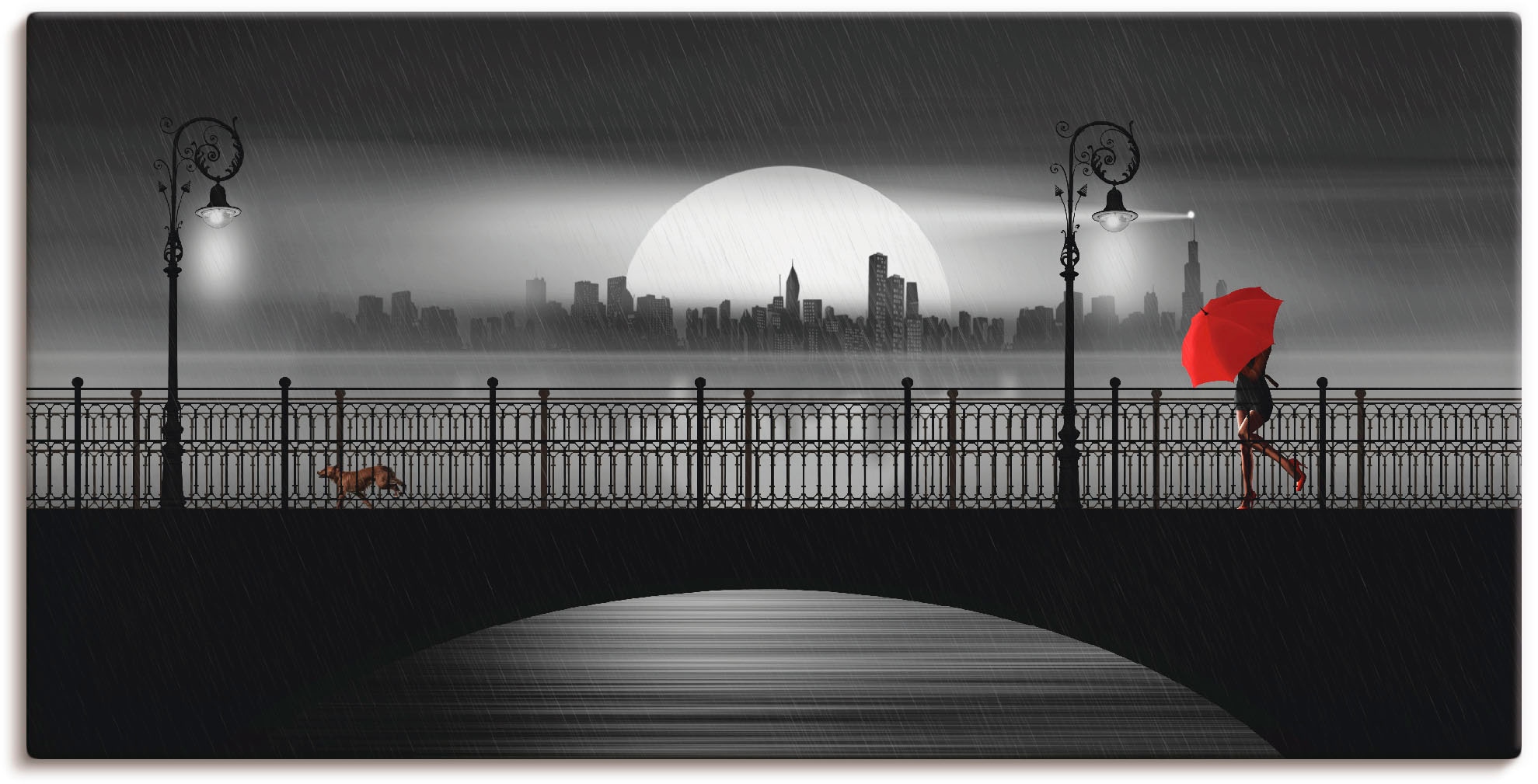 Artland Paveikslas »Die Brücke im Regen« Brück...