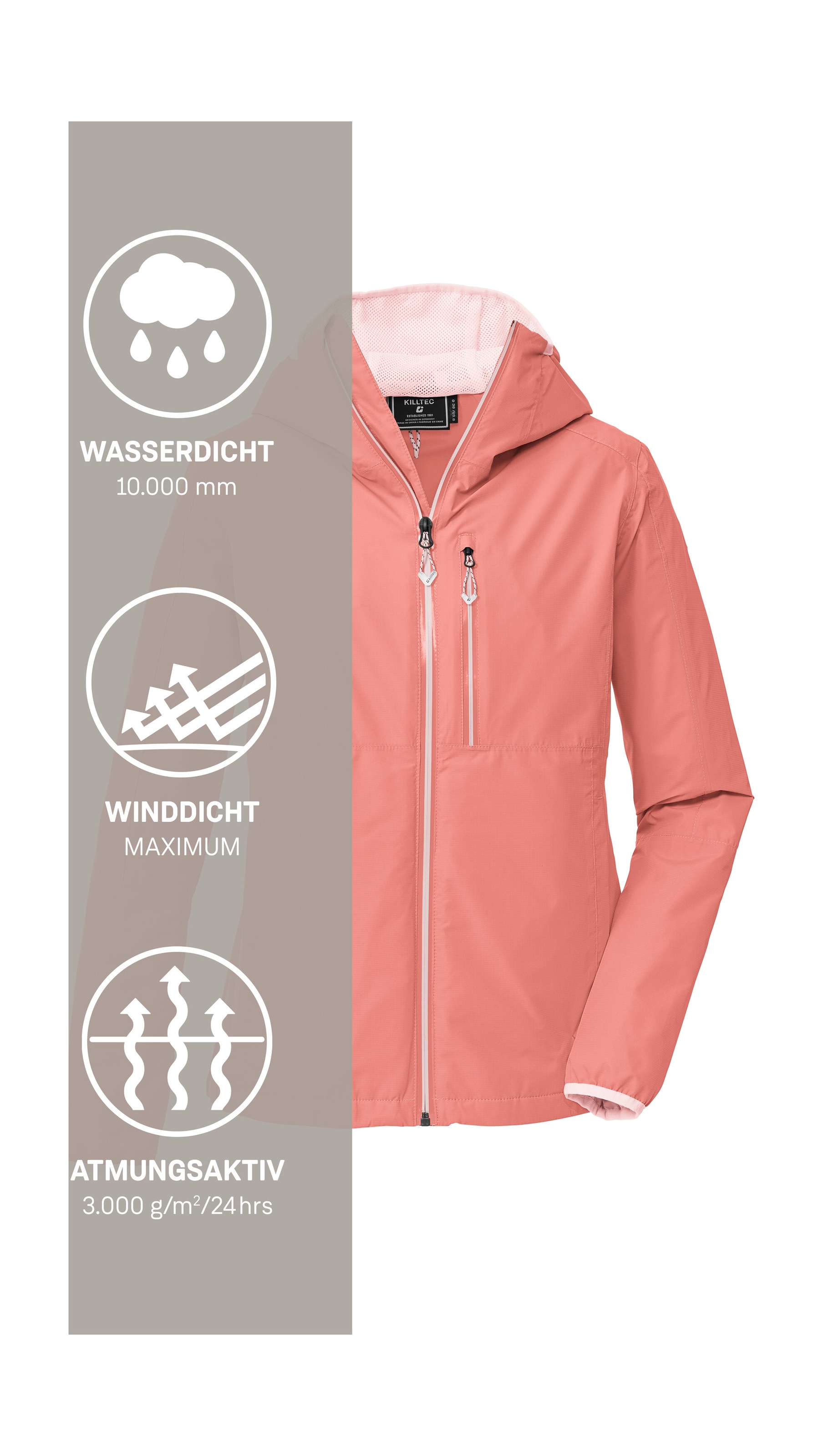 Killtec Funktionsjacke »KOS 73 WMN JCKT« Wind- und wasserdicht, atmungsaktiv, packbar, verstellbar