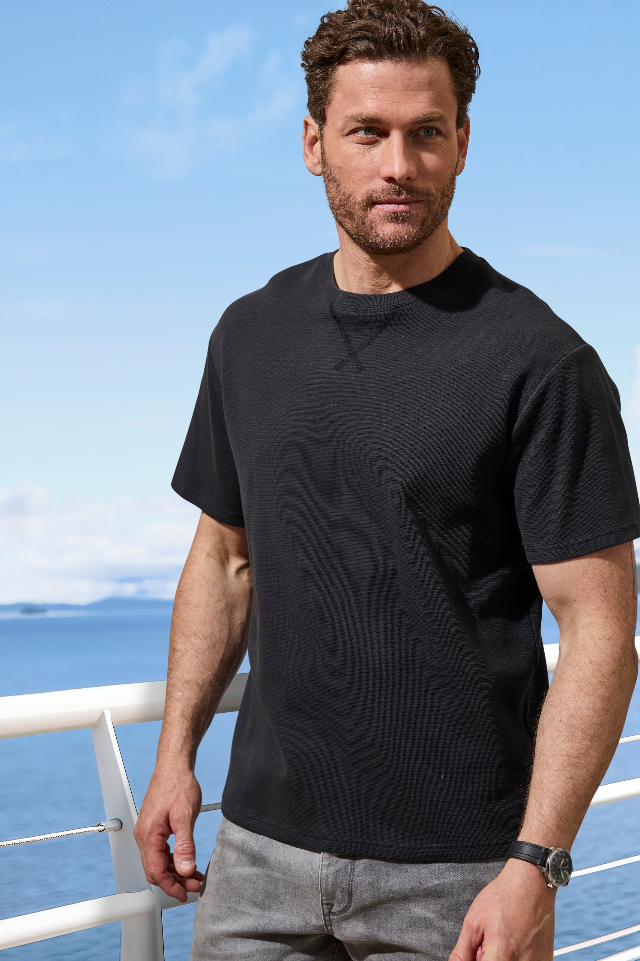 John Devin 5-Pocket-Jeans »Straight-fit Jeans«, aus elastischer Denim-Qualität