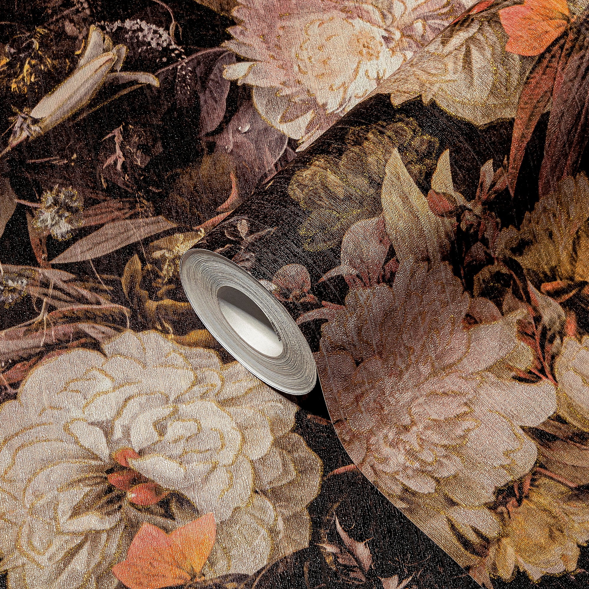 A.S. Création Vliestapete »THE BOS Blumentapete Floral« abstrakt | gemustert | leicht glänzend leicht strukturiert Blumenwand Tapeten Wohnzimmer Schlafzimmer Küche modern Design Optik