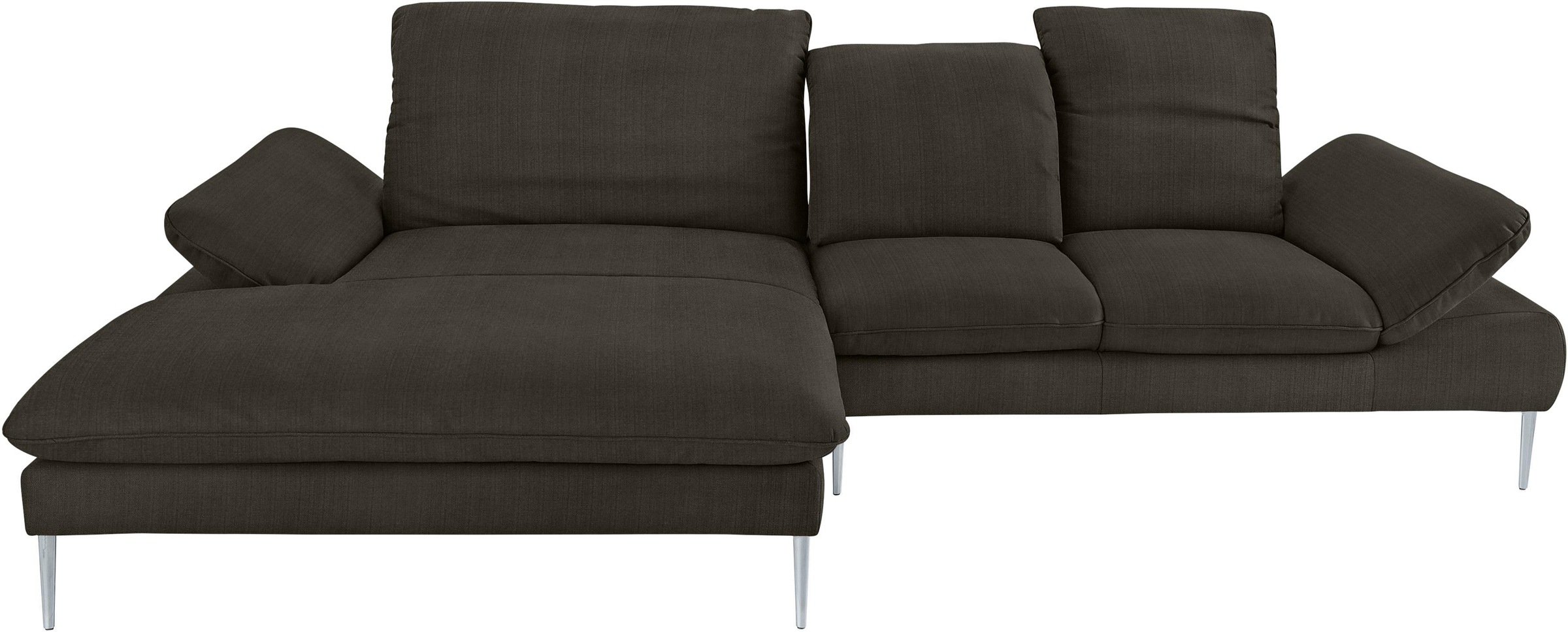 W.SCHILLIG Ecksofa »enjoy&MORE, Designsofa, elegant und bequem, L-Form«, mit Sitztiefenverstellung, Füße silber matt, Breite 310 cm