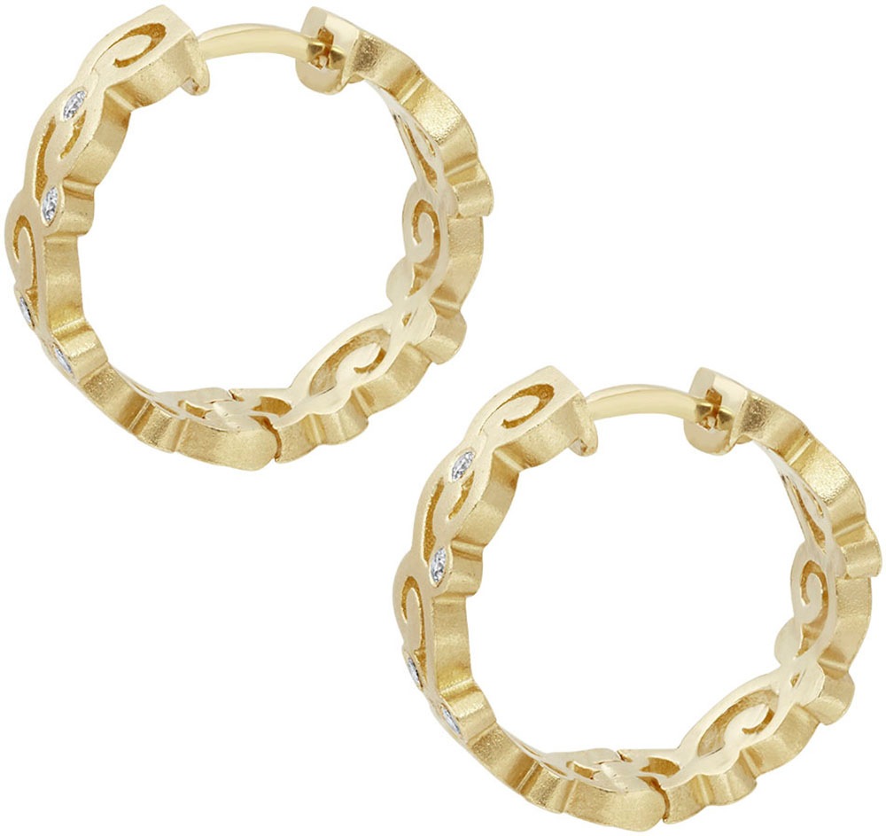 Firetti Paar Creolen »Schmuck Geschenk Gold 585 Ohrschmuck Ohrringe Ranke«