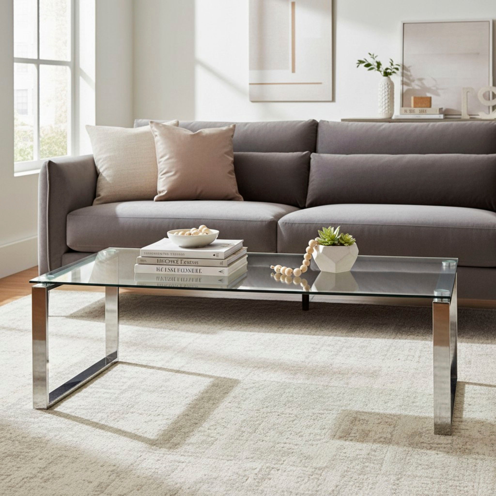 HAKU Couchtisch »Sofatisch, Wohnzimmertisch« 1 Stk. tlg. rechteckig - aus Metall Silber B/T/H 120/60/40 cm