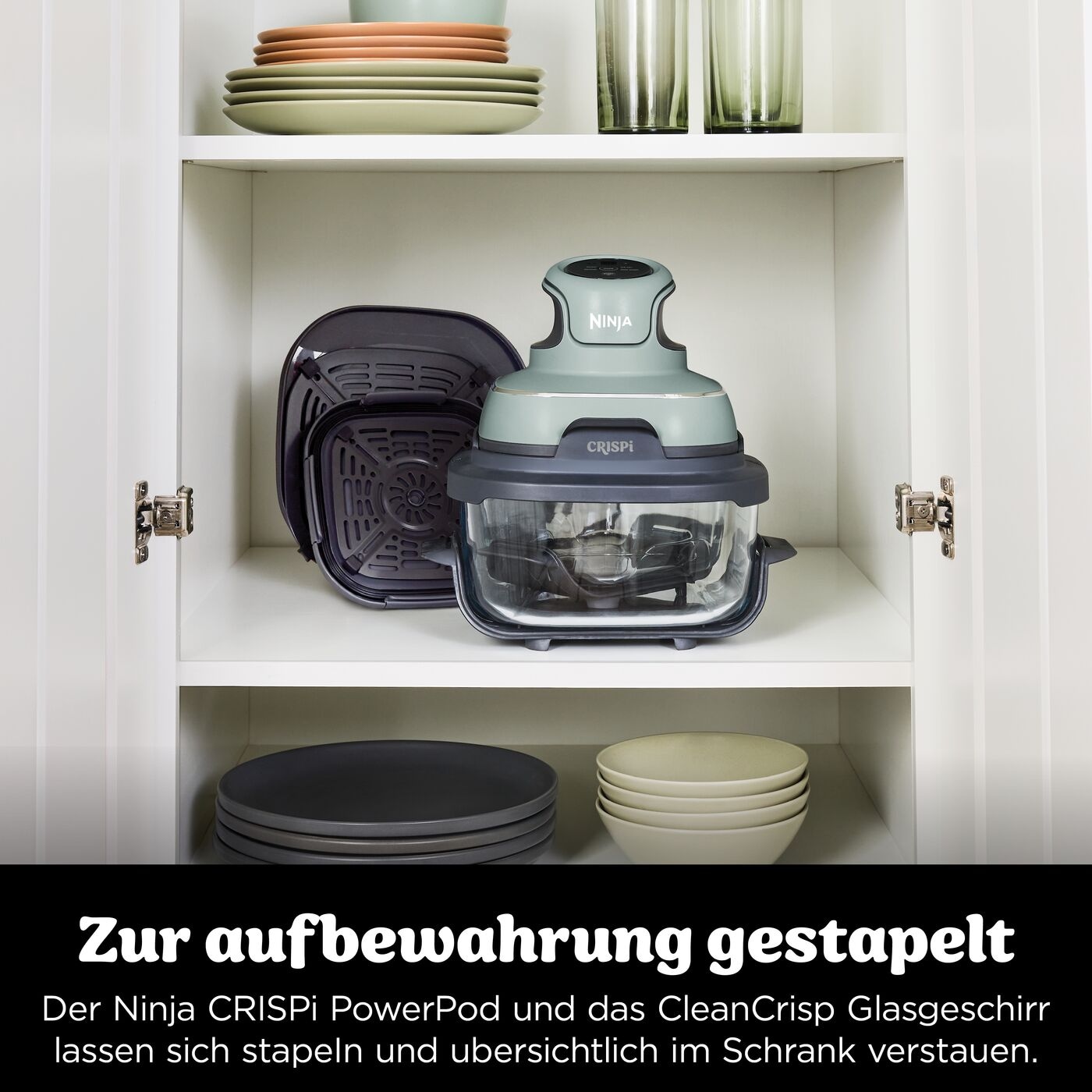 NINJA Heißluftfritteuse »CRISPi 4-in-1 Sage - FN101EUSG« 1700 W tragbar