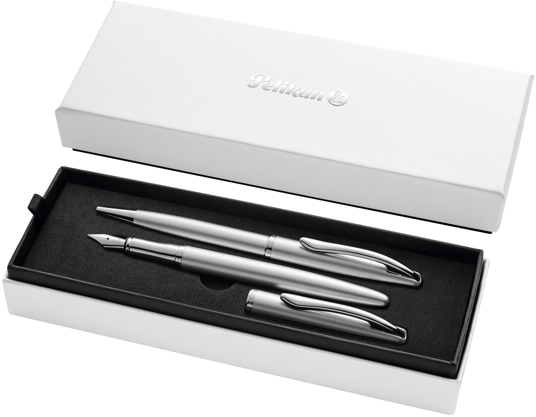 Pelikan Füllhalter »Jazz® Noble Elegance, silber«, (Set), mit Kugelschreiber