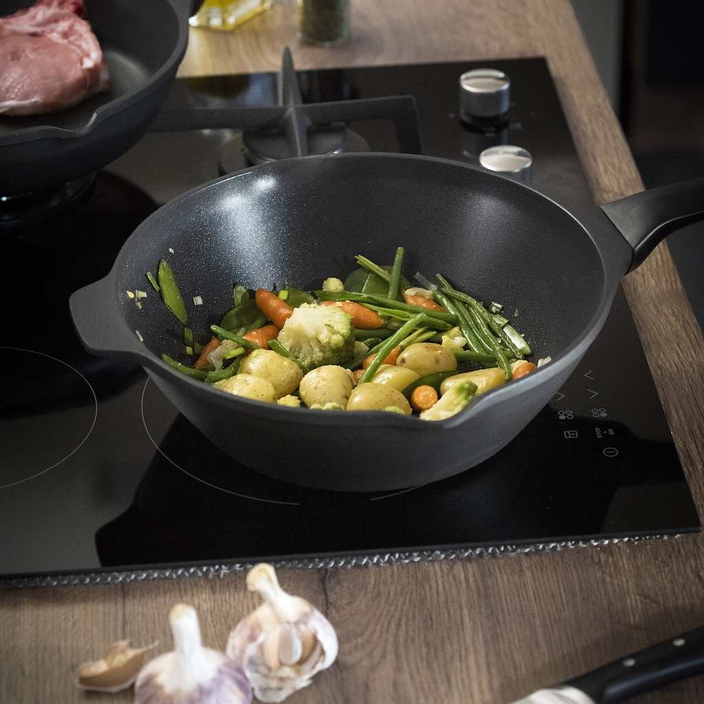 Tefal Wok »Robusto«, Aluminium, (1 tlg.), Aluguss, Antihaftversiegelung, Thermo-Signal, alle Herdarten,Induktion