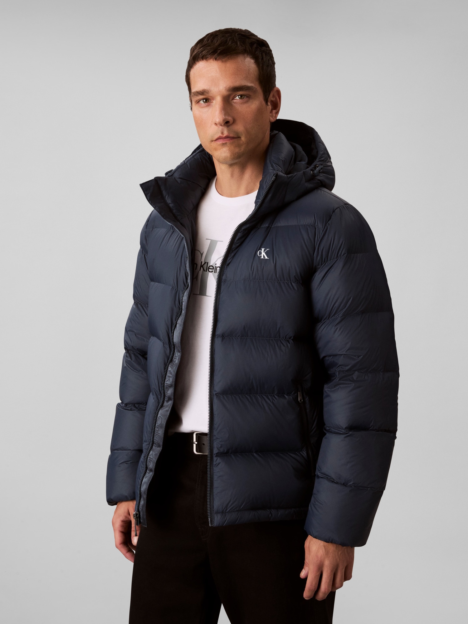 Calvin Klein Jeans Steppjacke "LS NYLN ZP OFF HD DW" mit Kapuze Kapuze, Reg günstig online kaufen