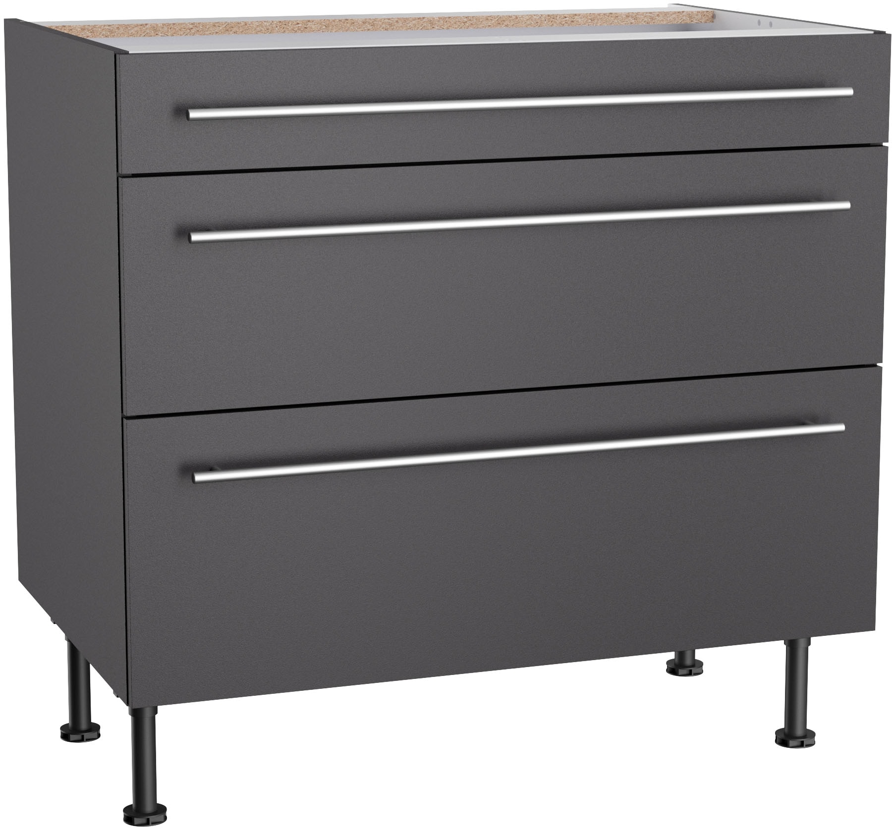 KOCHSTATION Unterschrank "KS-Bern2" Breite 90 cm, 1 Schubkasten, 2 Auszüge