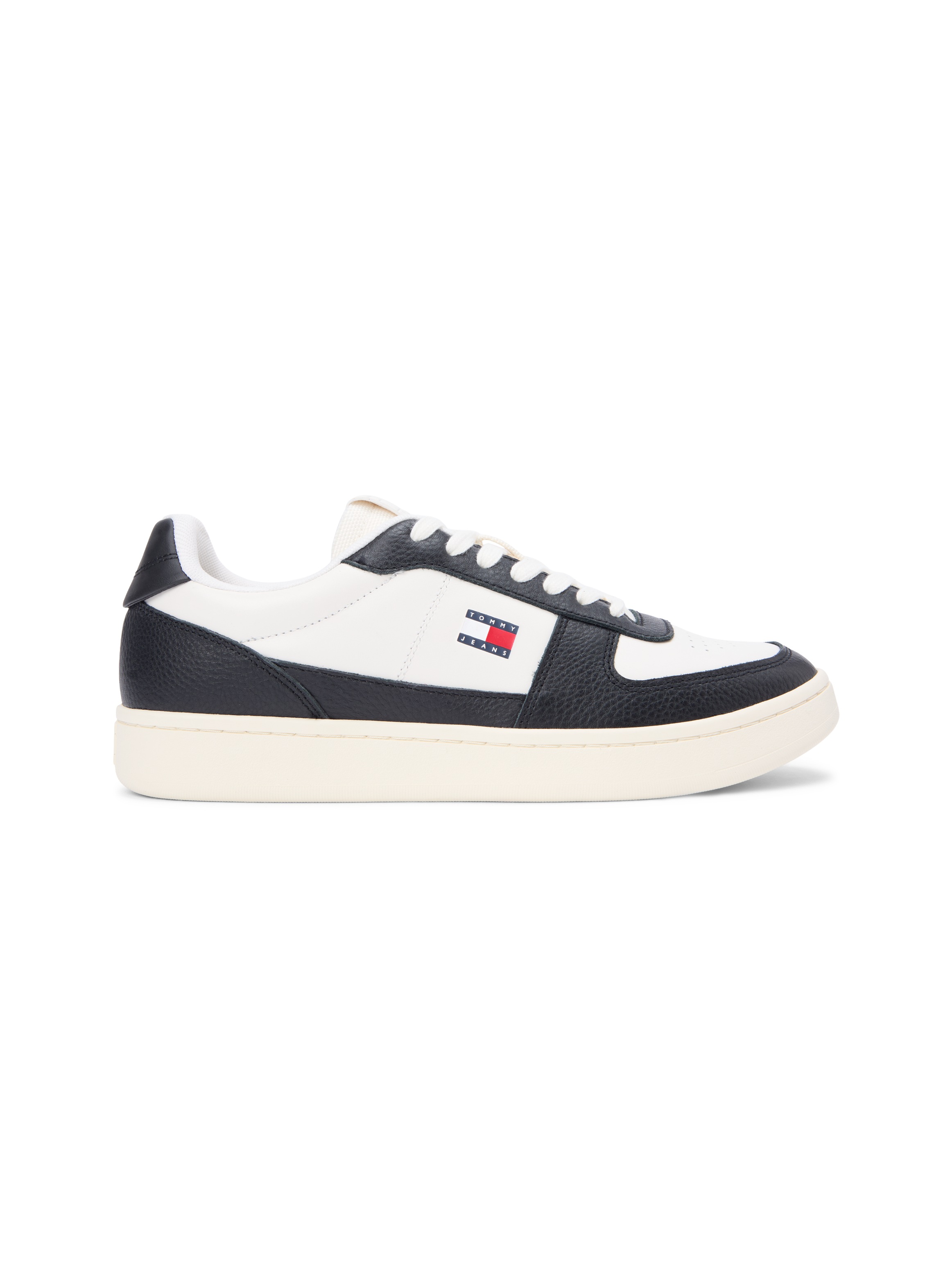 Sneaker TOMMY JEANS "ARCHIVE '98 COLOR", Herren, Gr. 41, weiß, schwarz, Leder, kontrastfarbene Details, Schuhe Sneaker, Freizeitschuh, Halbschuh, Schnürschuh im Kontrastlook 3