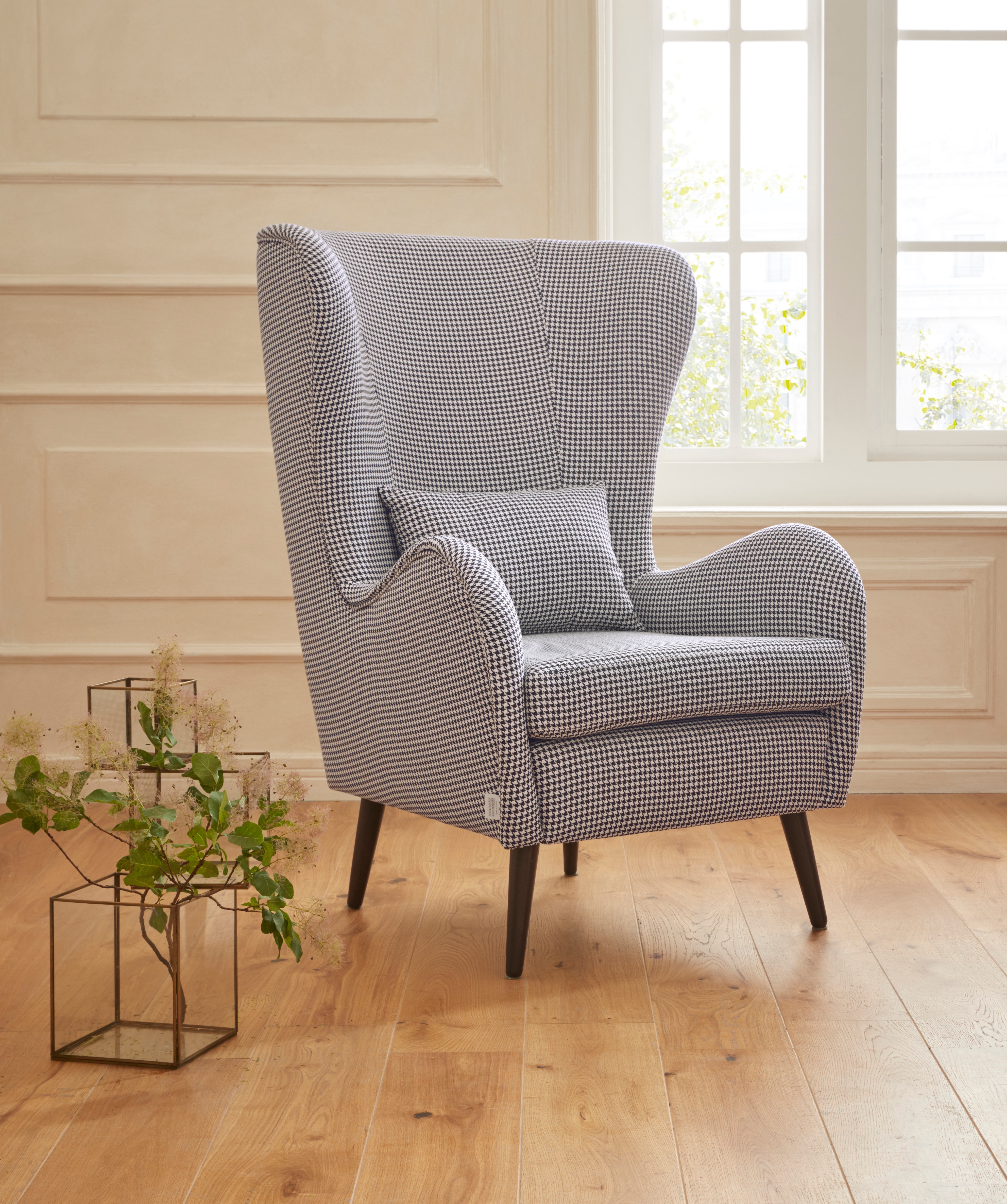 OTTO home Sessel "Salla auch in Fellimitat und Feincord, viele Bezugsarten, Ohrensessel" wahlweise mit oder ohne Hocker; großer Sessel: Maße B/T/H: 78/94/118cm