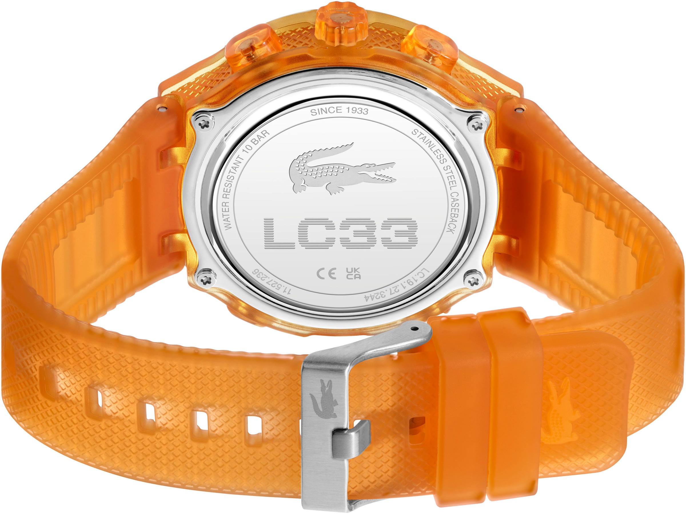 Lacoste Quarzuhr »LC33«, Armbanduhr, Herrenuhr, Silikonarmband, analog, digital, Wochentag