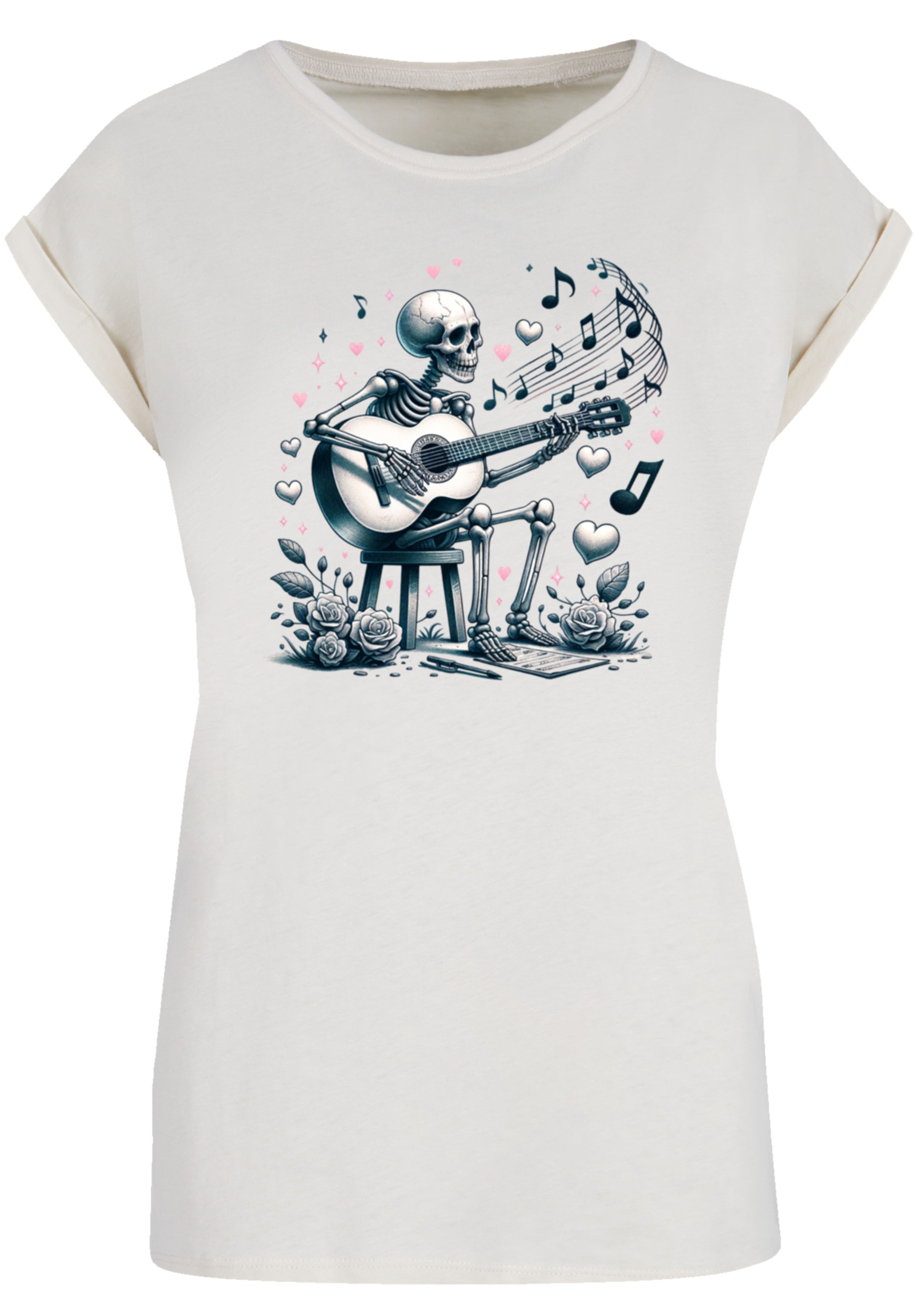 F4NT4STIC T-Shirt »Skelett spielt Gitarre, Musik, Liebe«, Premium Qualität