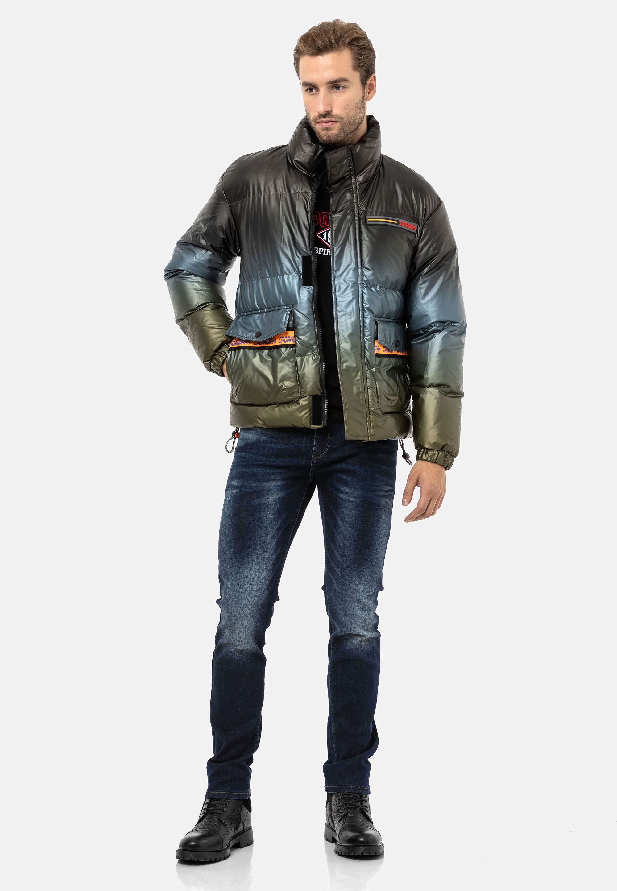 Cipo & Baxx Winterjacke »Jacke«, ohne Kapuze, mit Farbverlauf-Muster