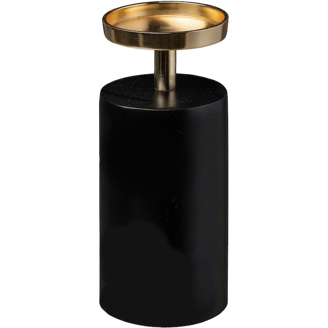 Leonique Kerzenhalter »Stumpenkerzenhalter Azlynn«, (1 St.), aus Aluminium,  mit goldfarbenen Akzenten kaufen | BAUR