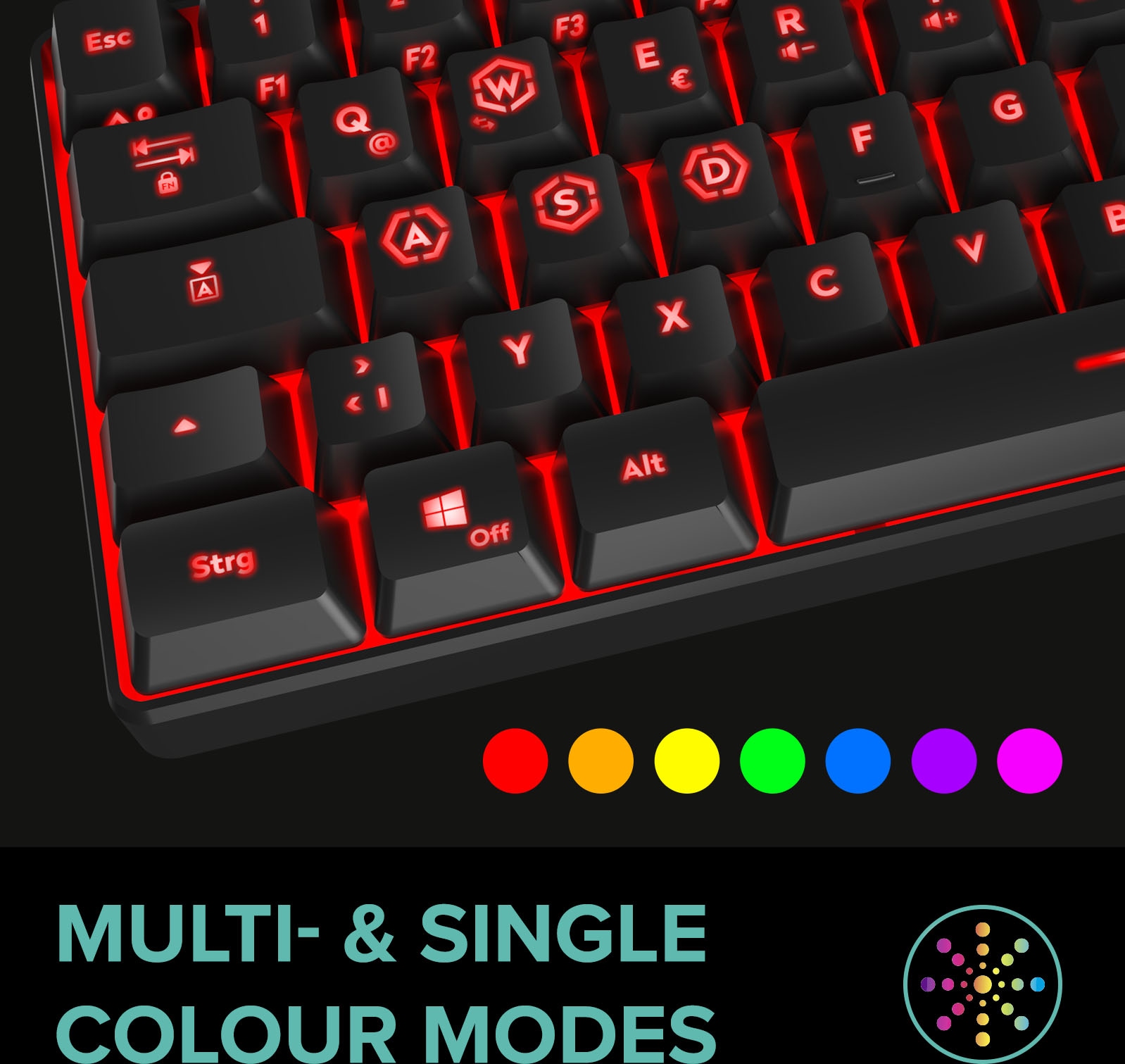 Speedlink Gaming-Tastatur »Letos RGB 60%«, (USB-Anschluss-Anpassbare Höhe)