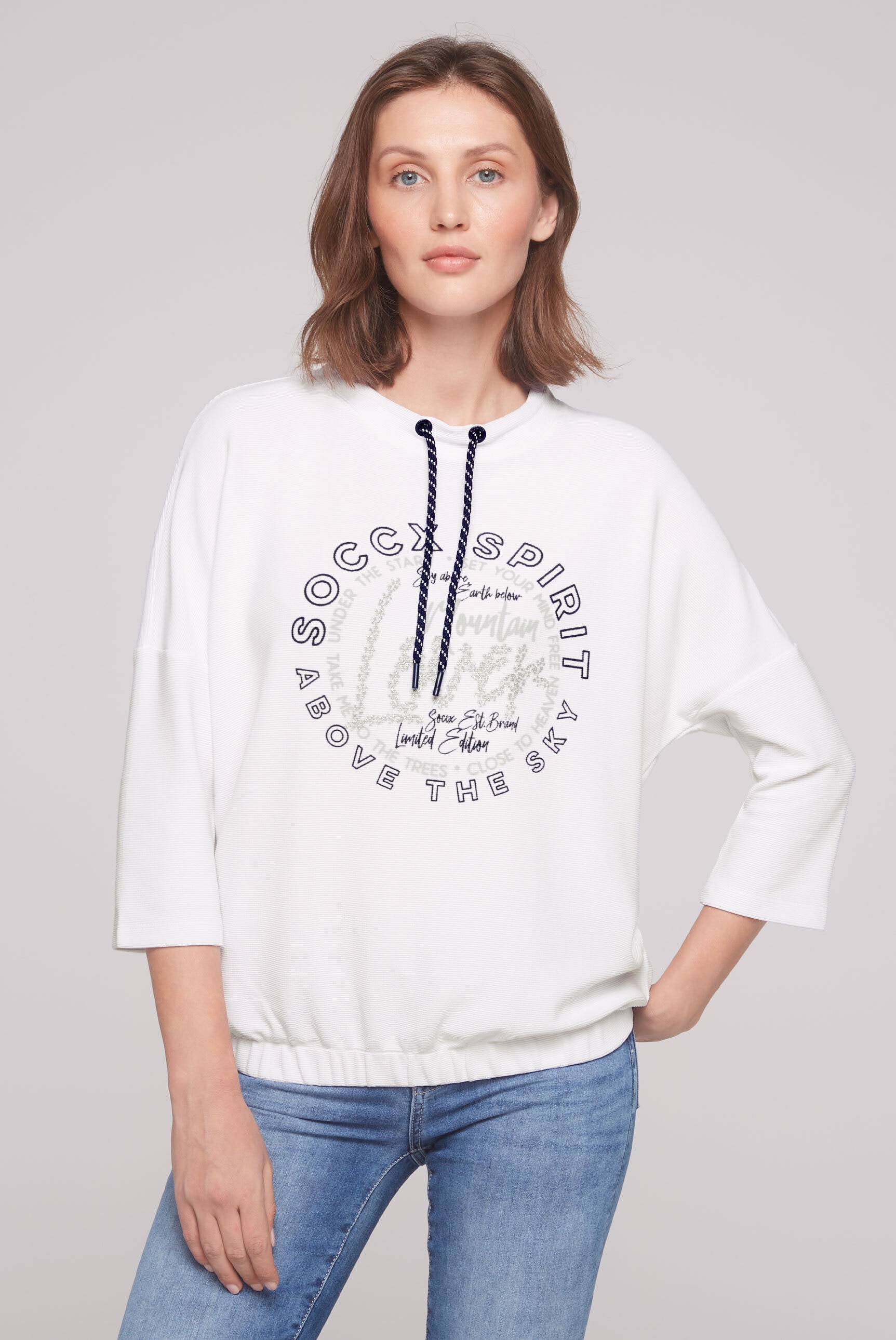 SOCCX Sweater, mit Gummizug im Saum günstig online kaufen