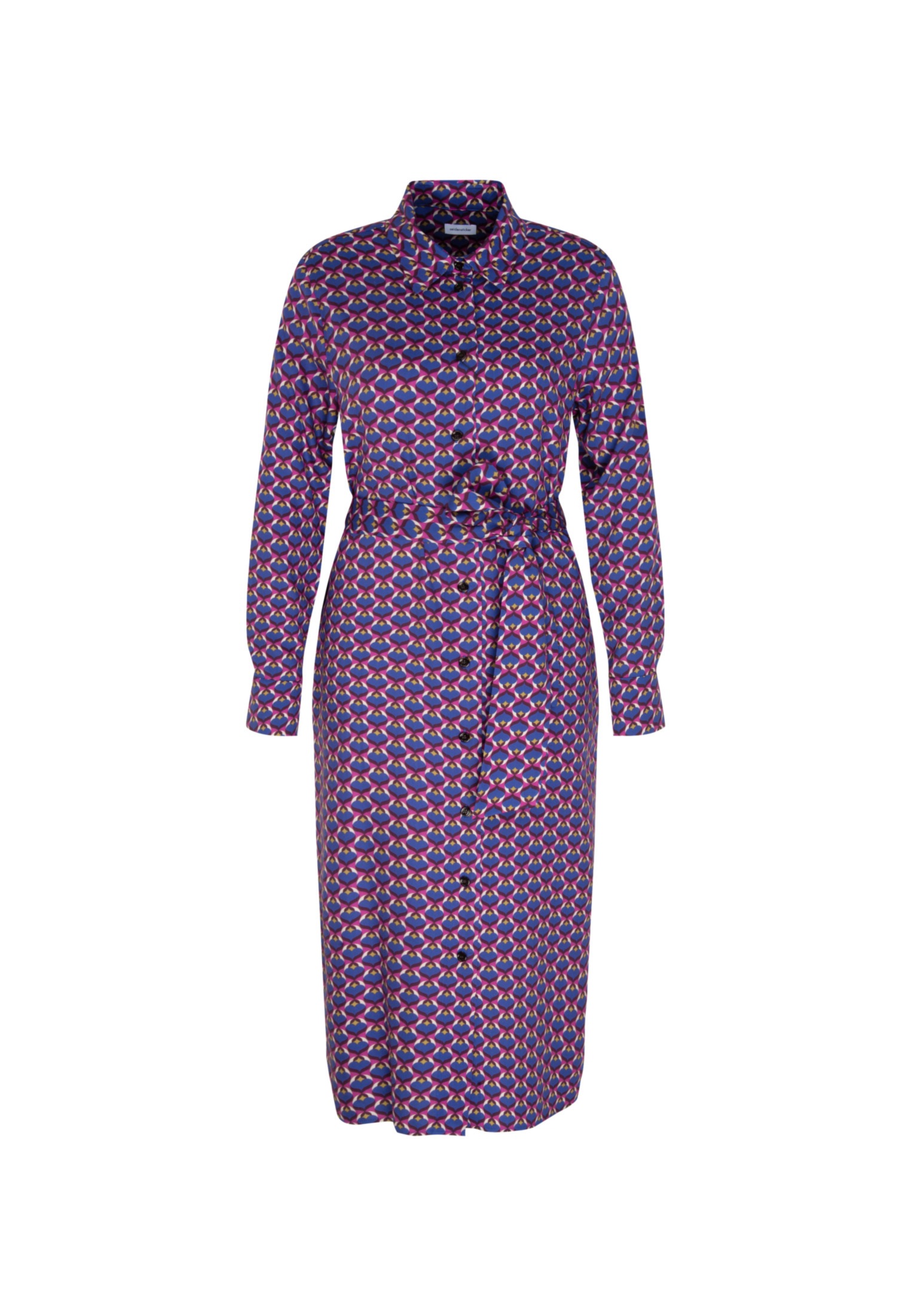 seidensticker Sommerkleid »Schwarze Rose«, Langarm Kragen Druck