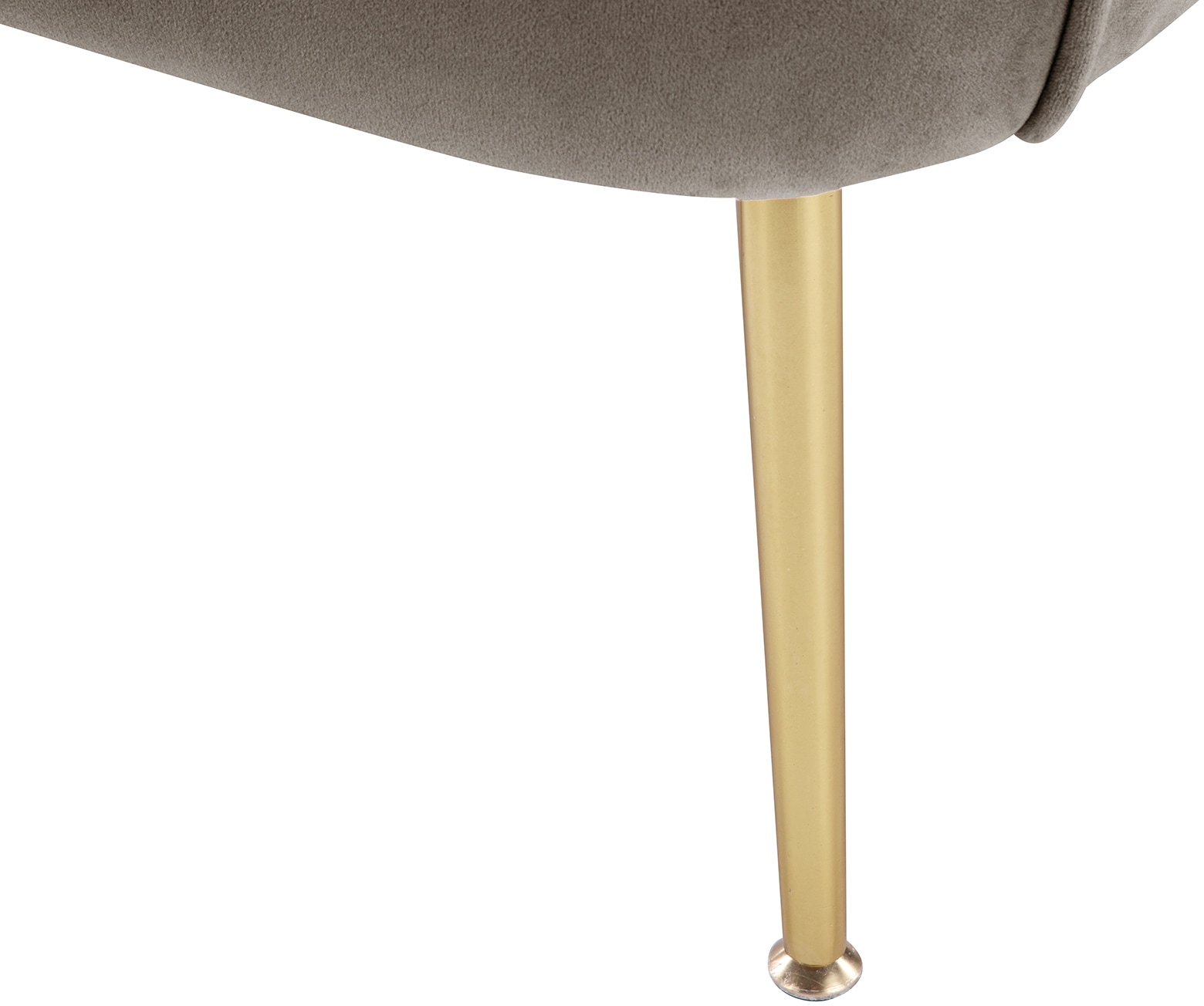 Kayoom Sessel »Loulan 125, gemütlicher Cocktail-Sessel, edler Samtbezug«, (1 St.), Cocktail-Sessel, Rückenlehne mit Ziernaht, Metallbeine in Gold